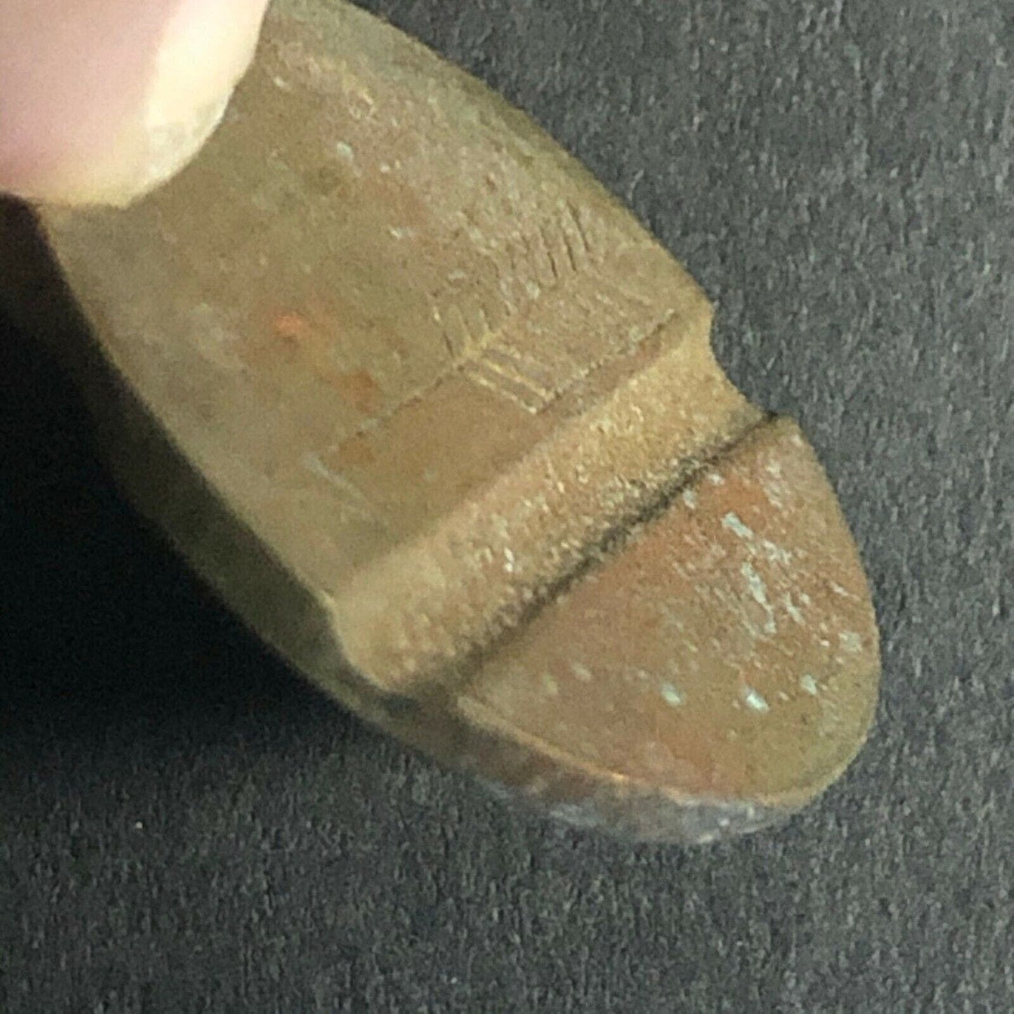 21.2mm Brass Deep Groove / Slot Mystery Token w/ Arrow - Fauver Coll.