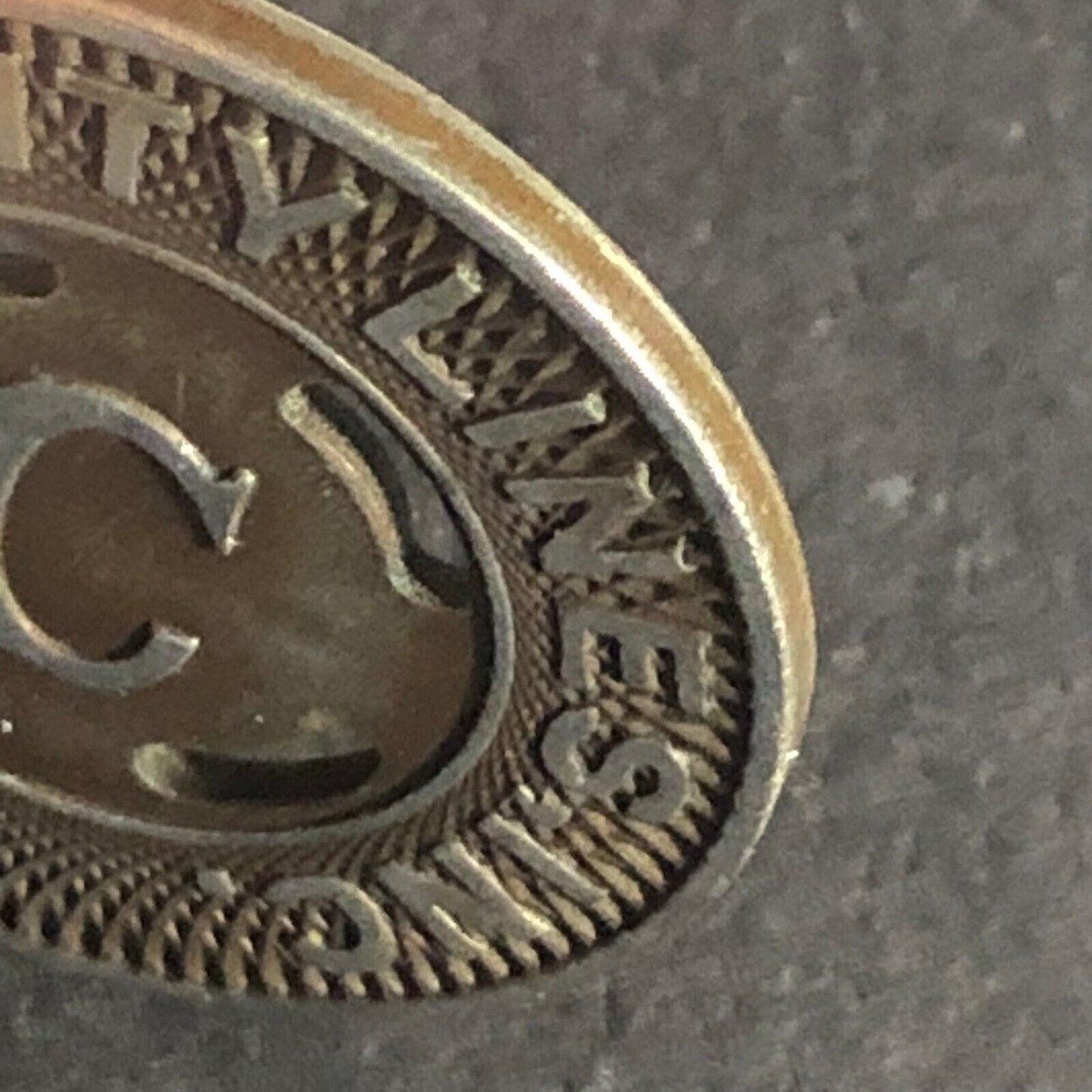Canton City Lines Inc. "C" G/F One Fare Brass Transit Token - 22.77mm
