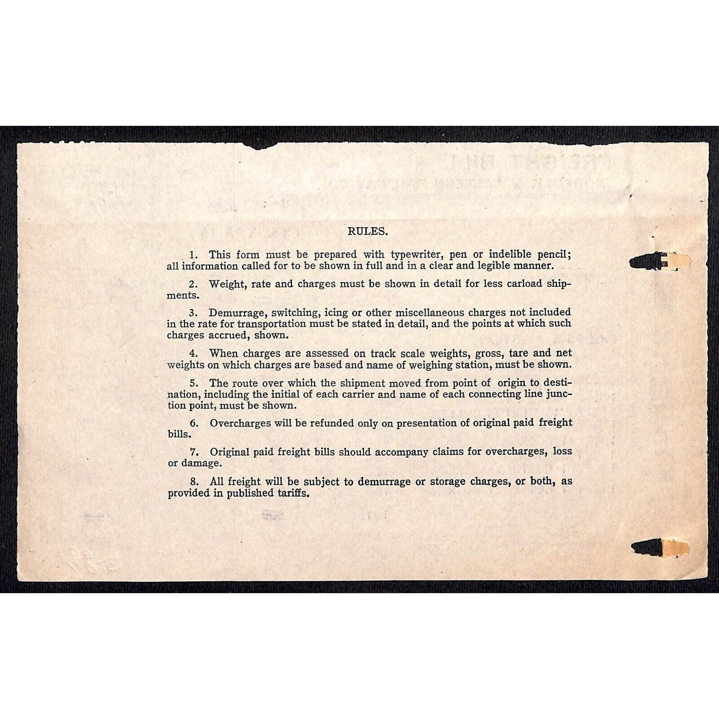 Norfolk & Western Railway 1917 Freight Bill 1,100 lbs. for $5.09