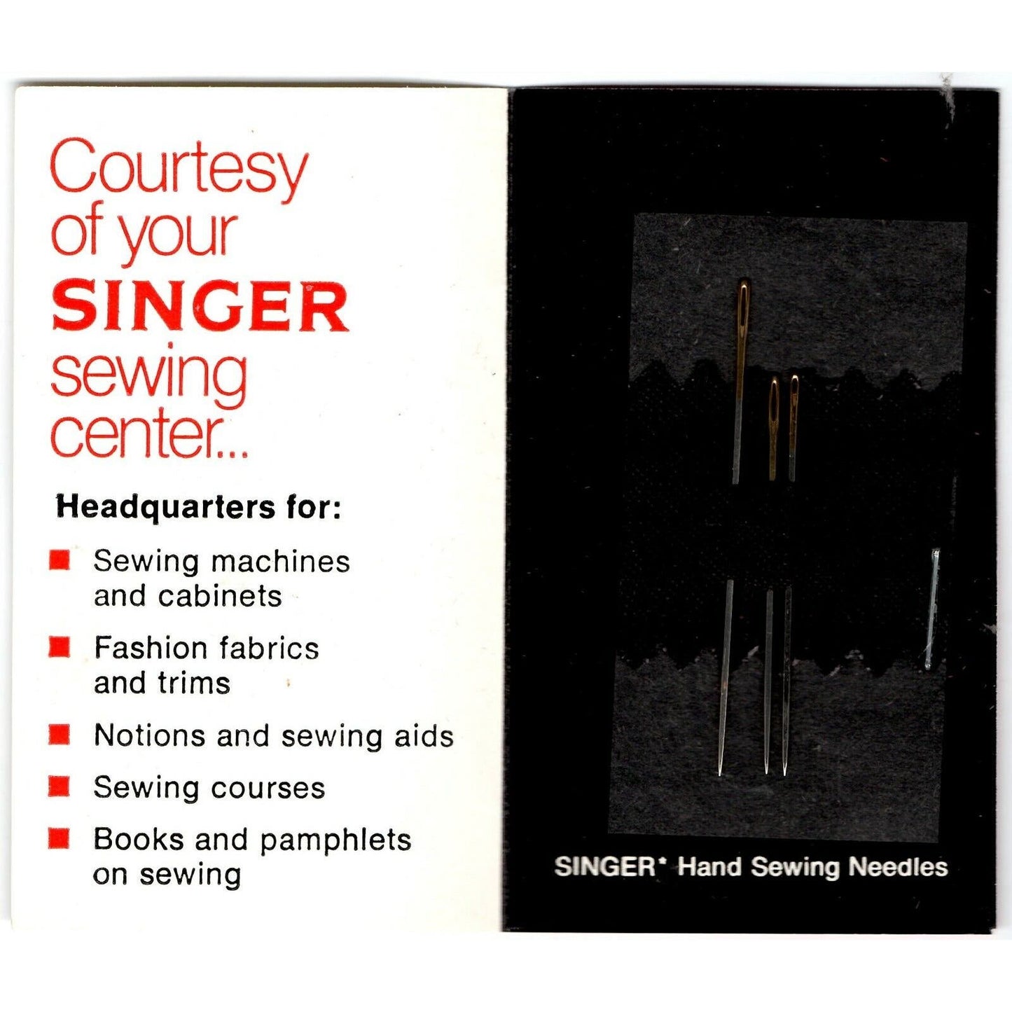 c1973 Vintage Small Singer Sewing Needle Booklet