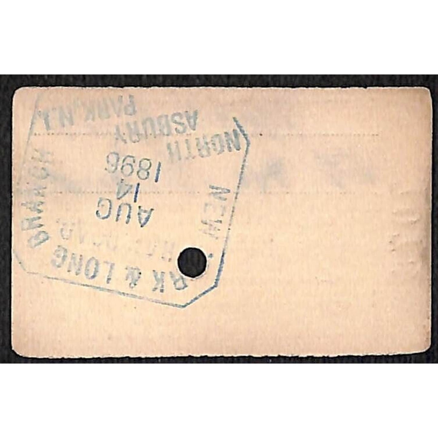 New York & Long Branch Railroad 1896 Write-In Ticket North Asbury Park #7074