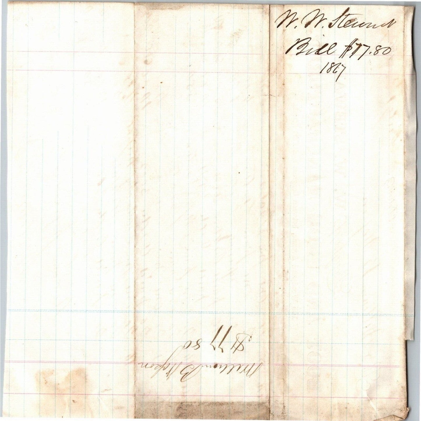 Detroit Letterhead W.W. Stewart Boot and Shoe Manufacturer 1867