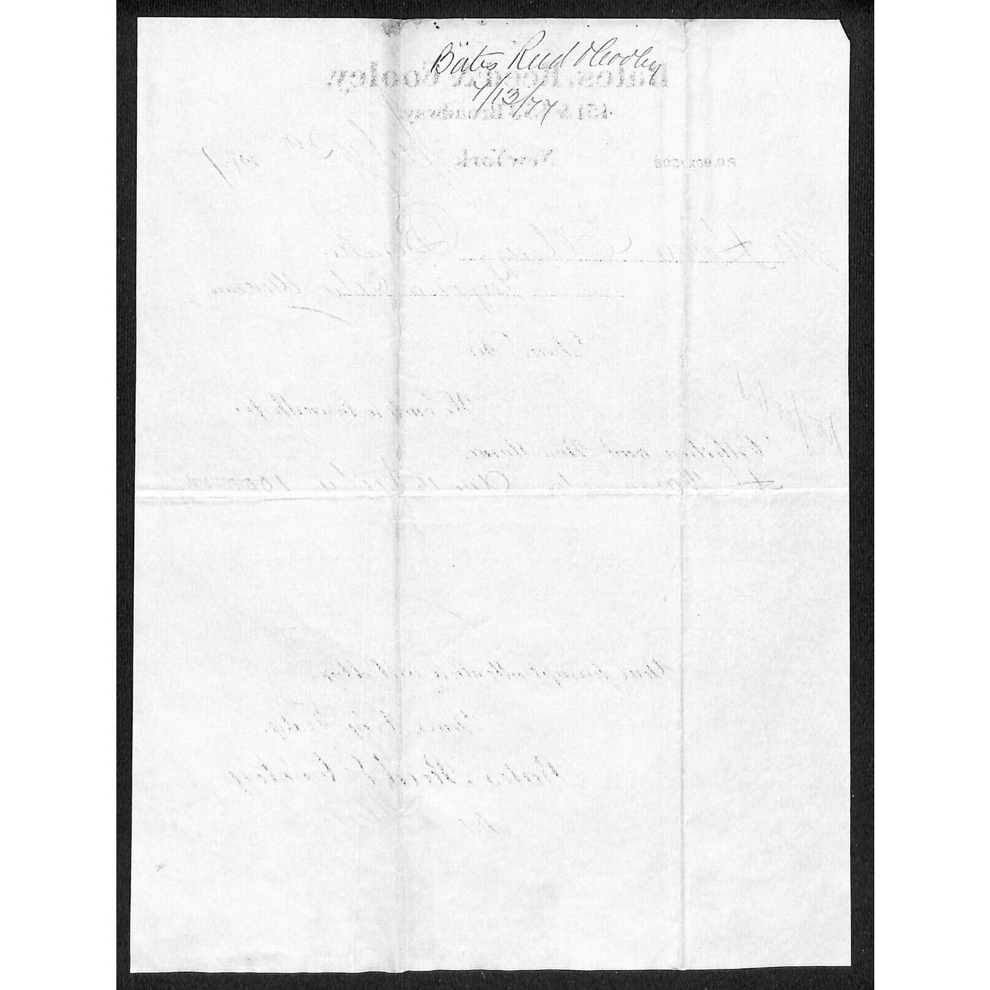 Bates, Reed & Cooley Broadway 1877 Henry Elling* Virginia City MT Check Receipt