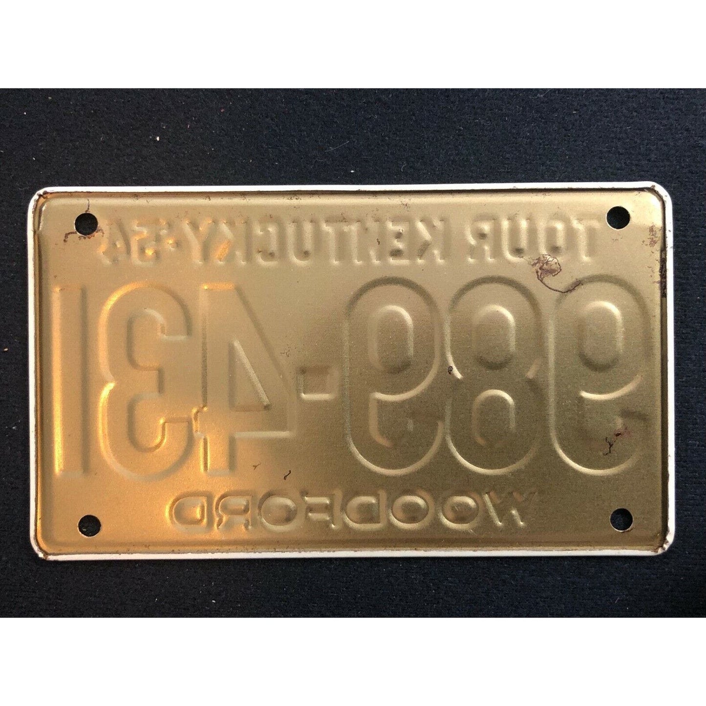 1953-54 General Mills Wheaties Tin Mini Bicycle License Plate - Kentucky