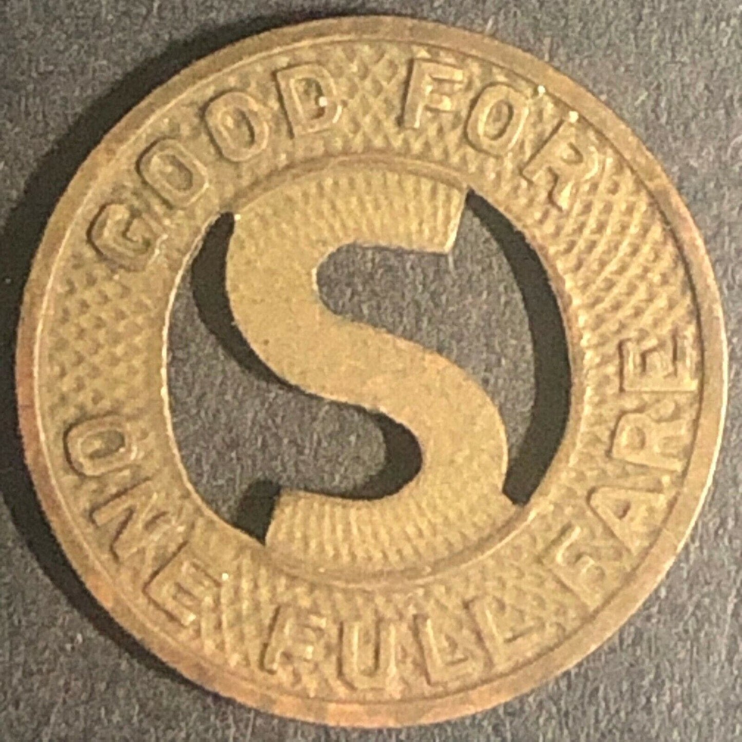 c1940's 16mm San Diego Elec. RY Co. G/F One Full Fare Transit Token CA