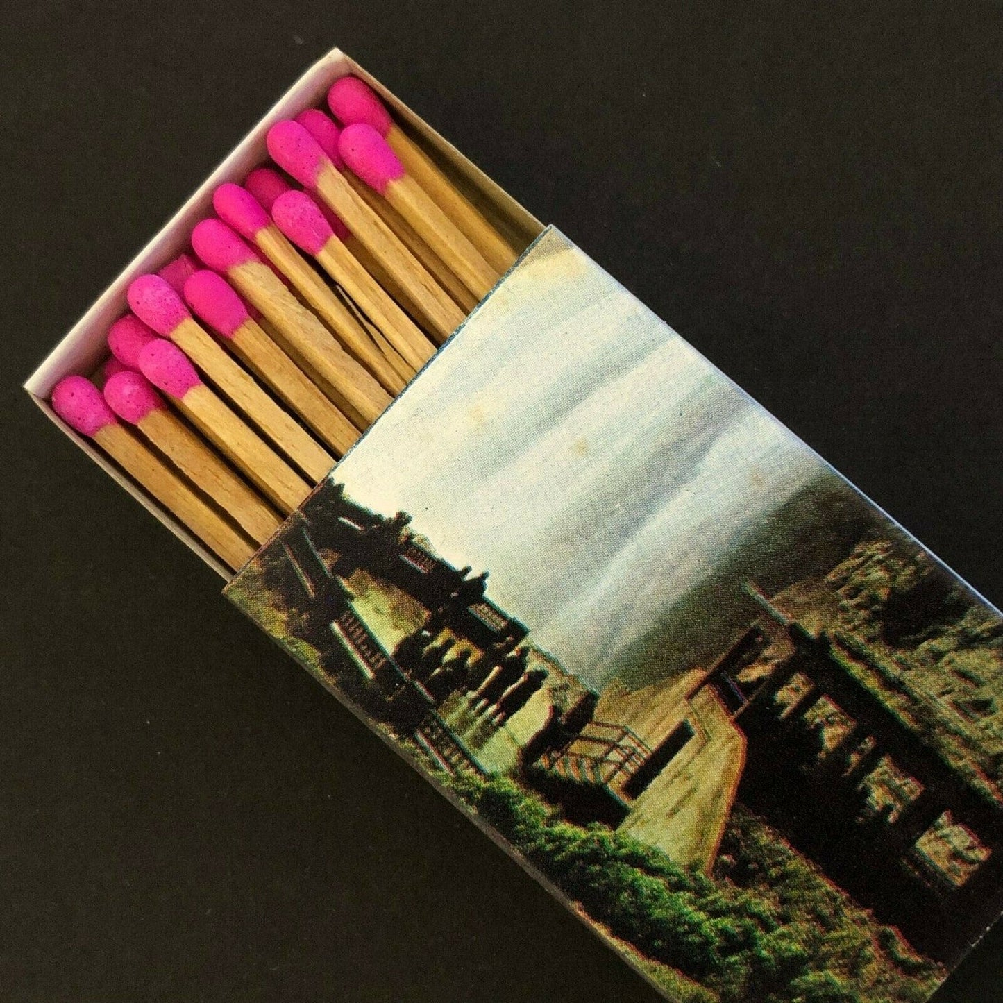 c1970's-80's Wooden Matchbox Matchbook "Observation Plaza" Niagara Falls