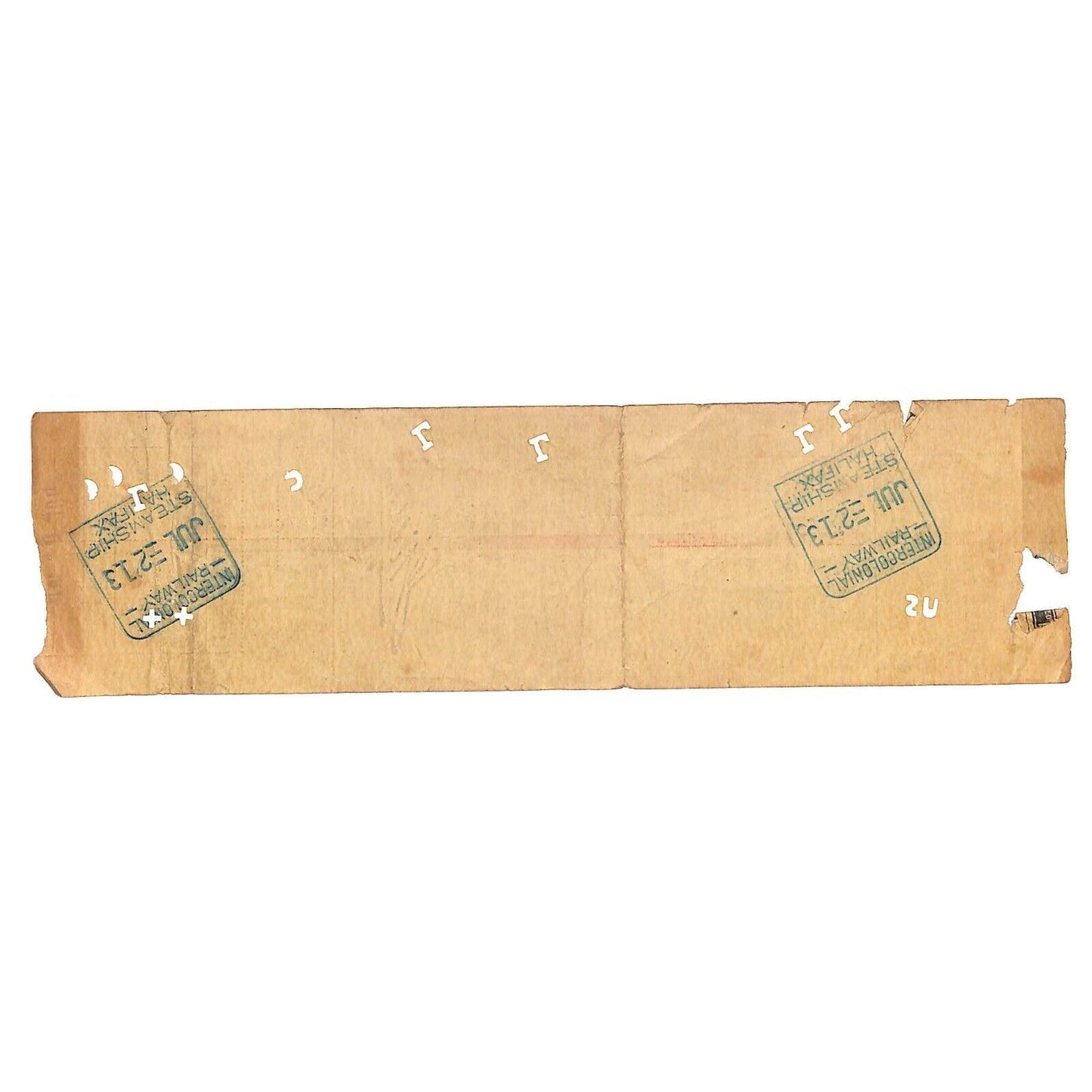 Intercolonial Railroad "Immigrant Class" Ticket 1913 via CGW "Chicago to" Scarce