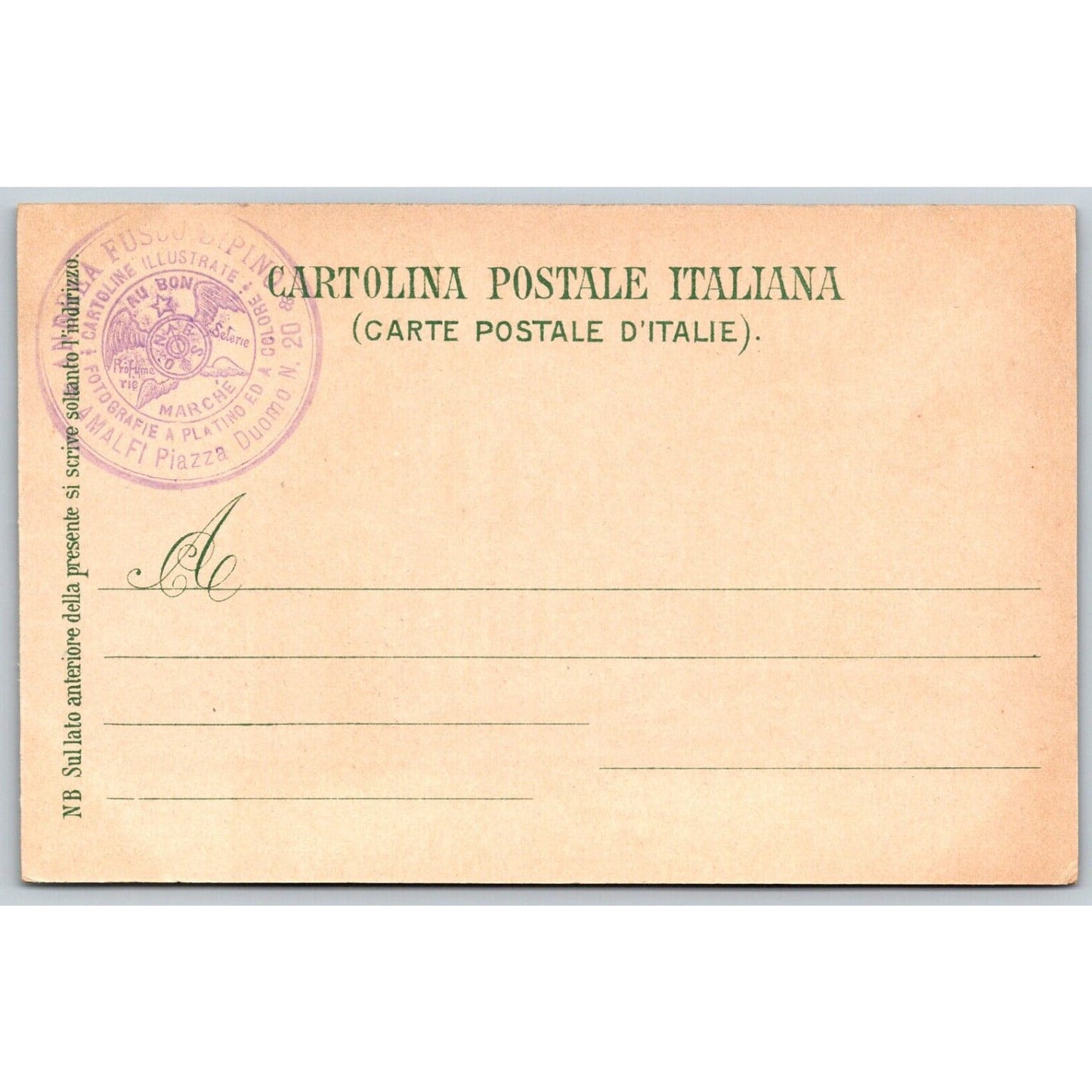 Italian Postcard Amalfi Capuchin Convent (Nice Back Stamp) 1901-1907 NP VGC