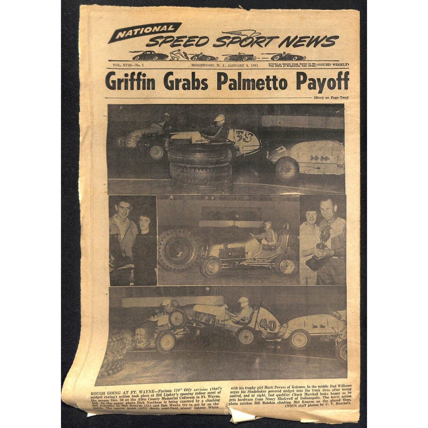 National Speed Sport News 1/4 1961 Roberts and Northam Midget Wins Racing 11pp