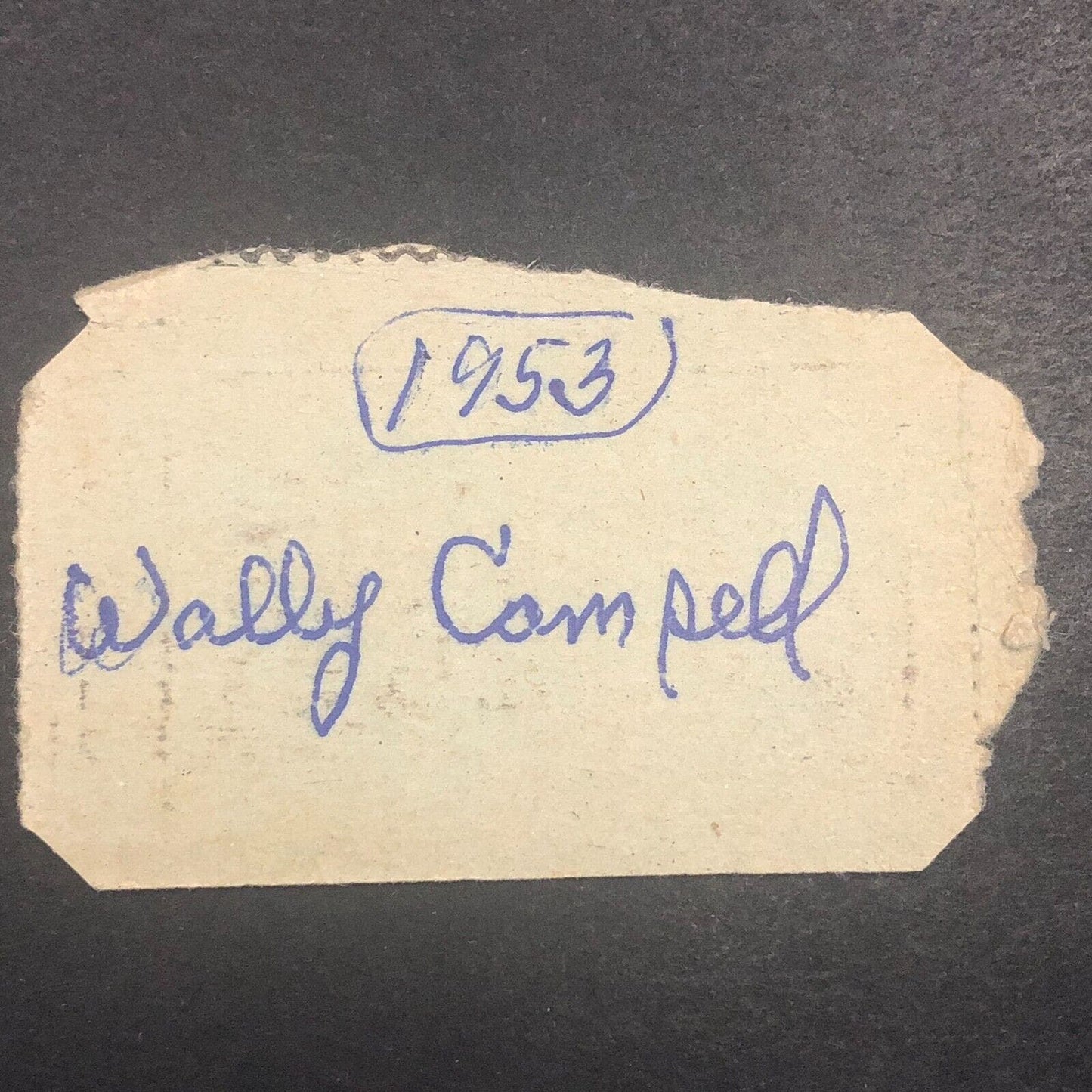 Auto Racing Rain Check Ticket 1953 Wally Campbell Reading Fair #10552