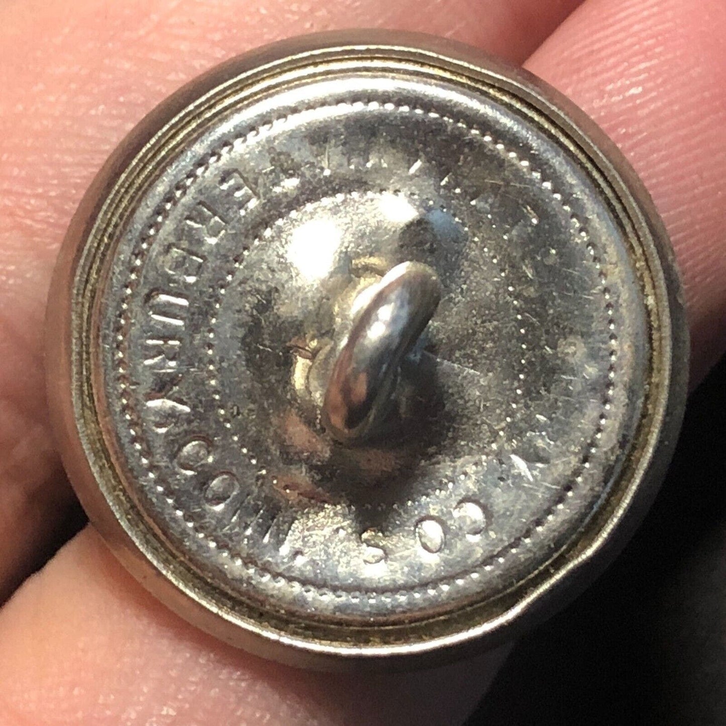 CMStP&P Railroad Uniform Button Brasstone 3/4" Flat Waterbury