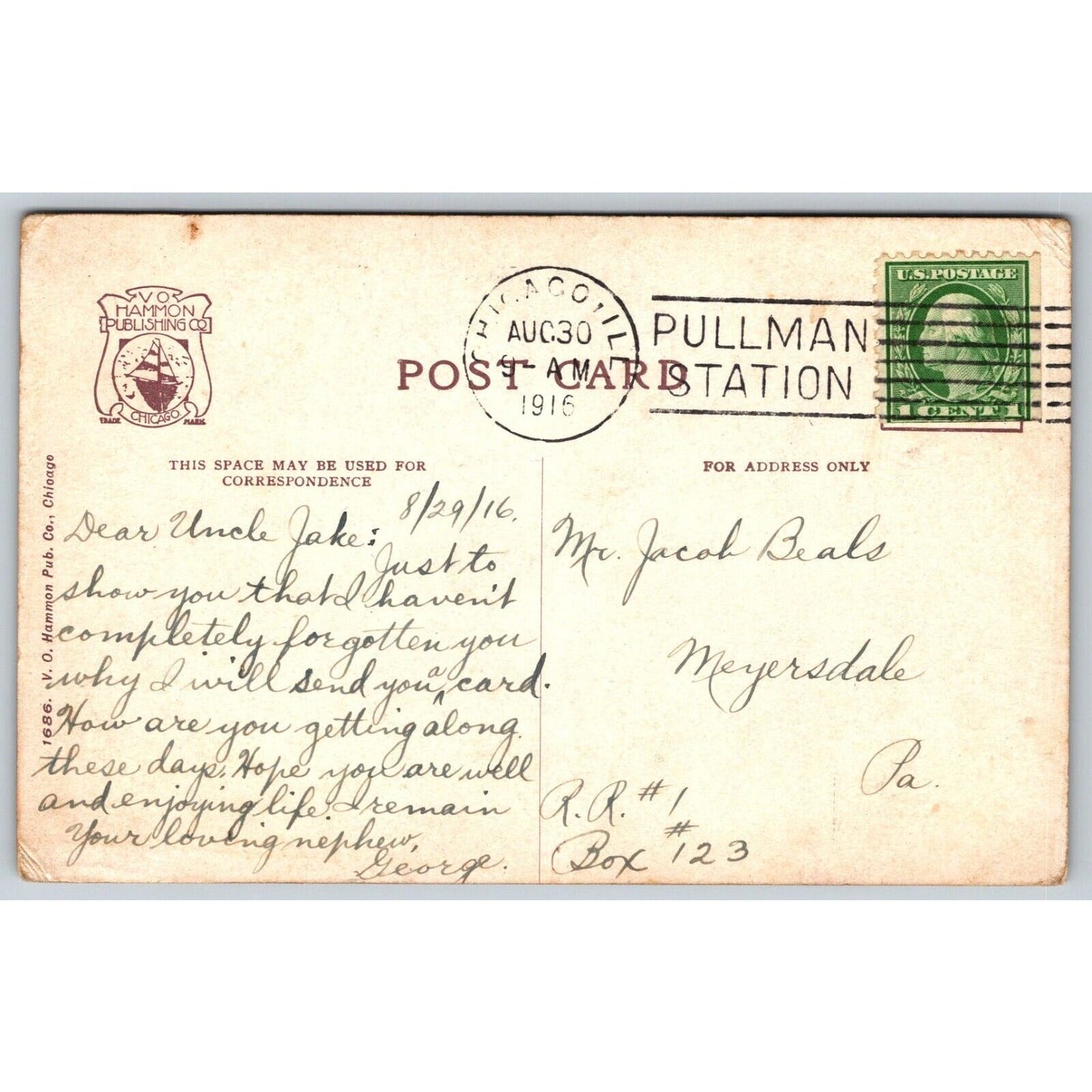 Siegel, Copper & Co., Chicago Building Advertising Postcard PM 1916 Scarce