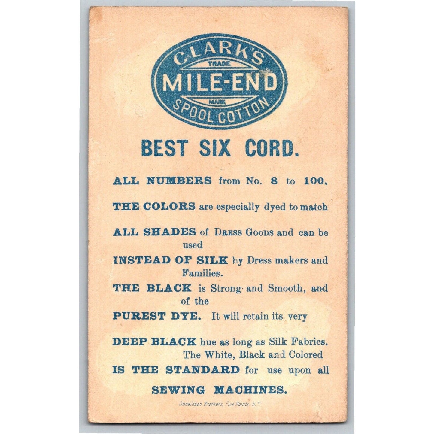 Funny Clark's Spool Cotton Victorian Trade Card Boy Trips Man on Sidewalk