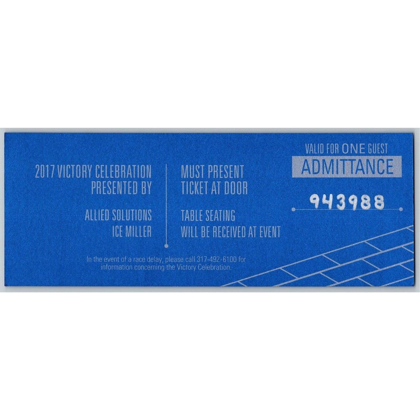 2017 Indy 500 Victory Celebration Dinner / Awards Ticket Indianapolis - #943988