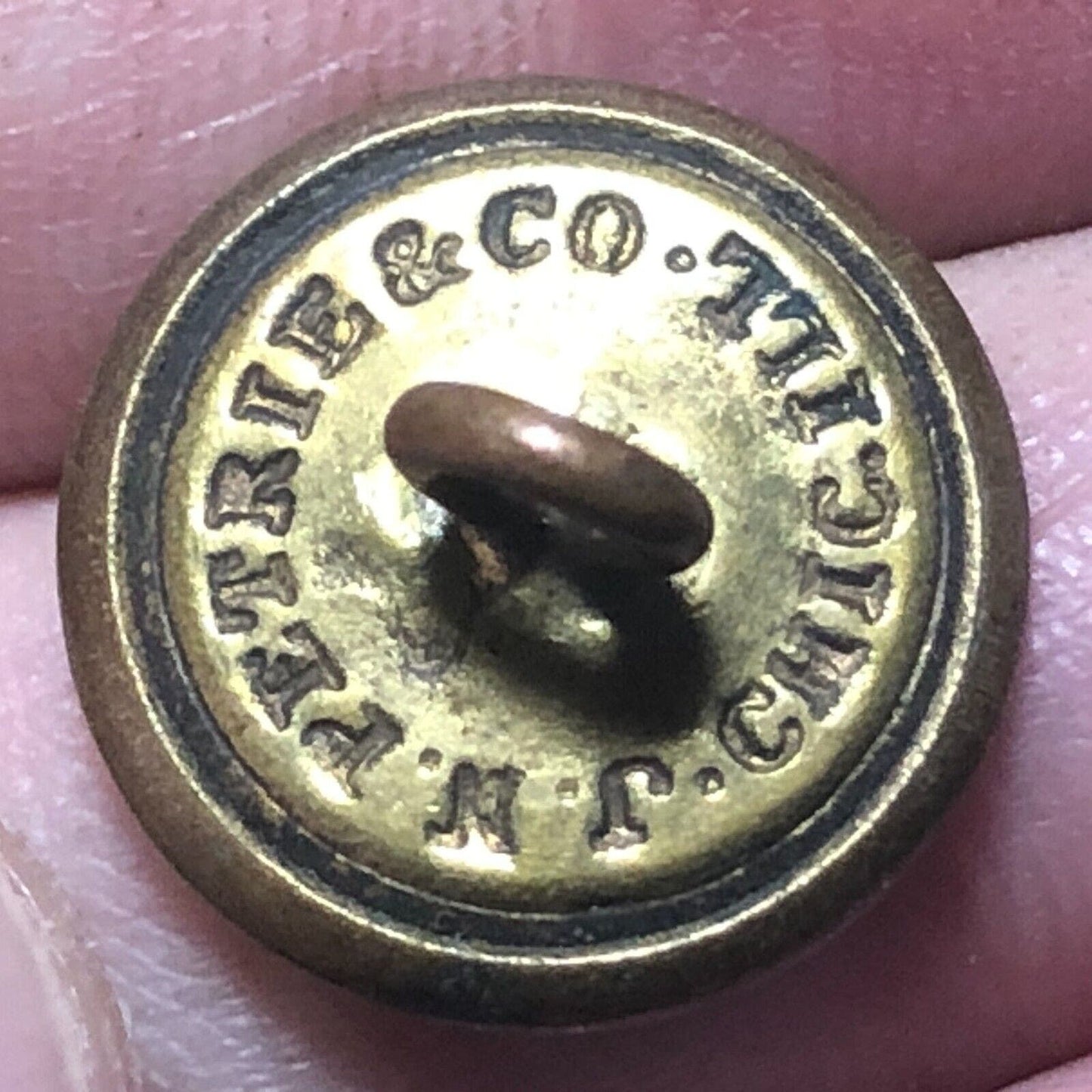 Lake Shore Michigan Southern Railway LS&MS Uniform Button 1/2" J.N. Petrie Chic.