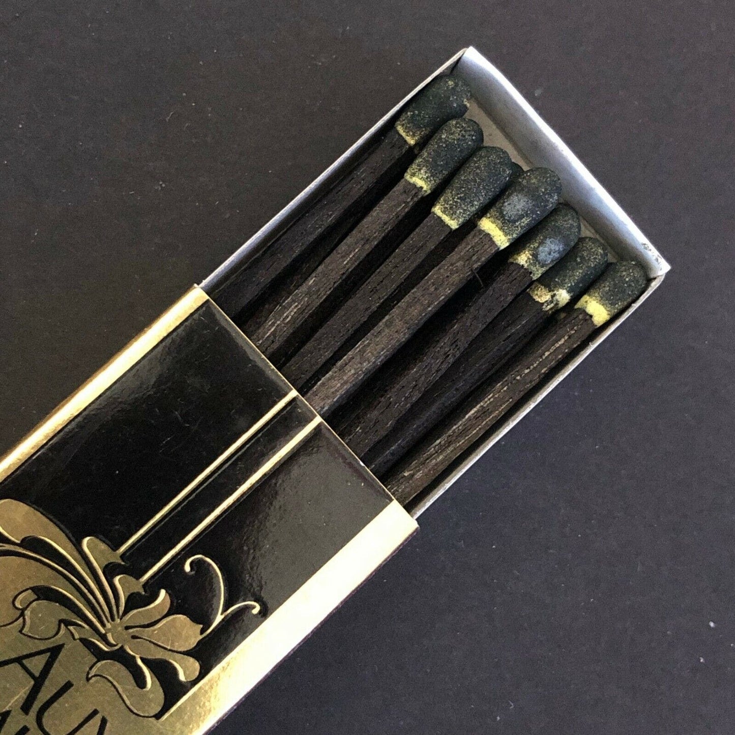 c1980's-90's Wooden Matchbox Matchbook Aux Beaux Jardins Restaurant Stamford, CT