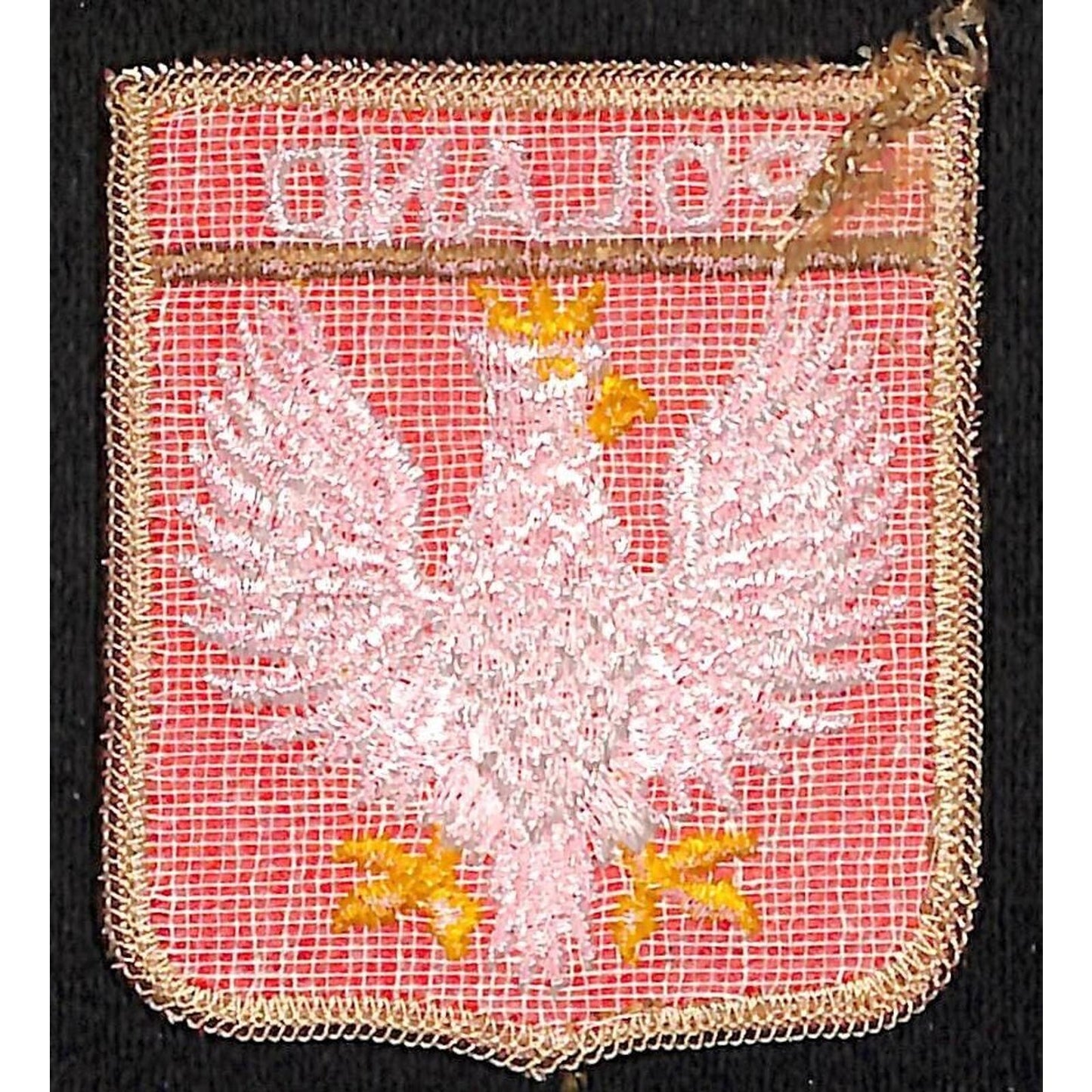 Poland / Polish Crowned White Eagle Vintage Embroidered Patch 2 1/2" x 2 3/4"