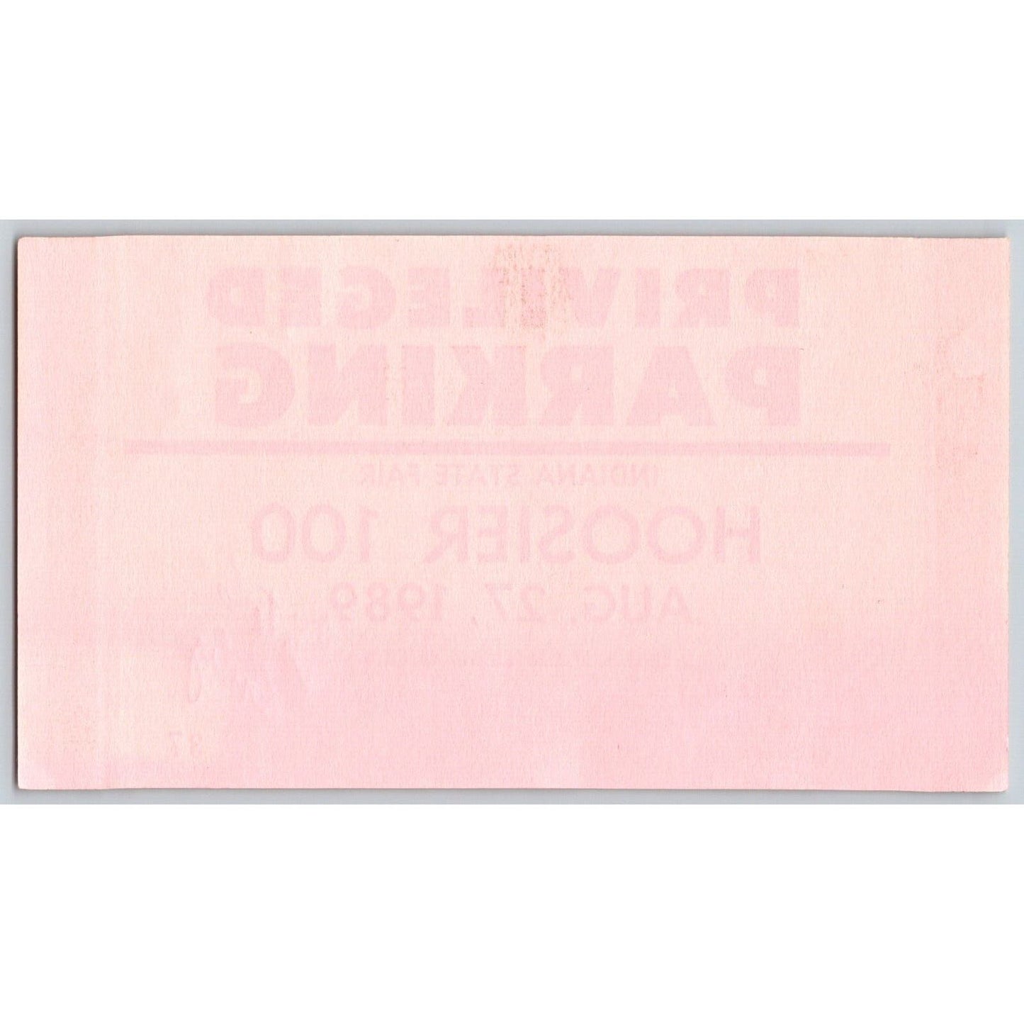 1989 Hoosier 100 Indiana State Fair Privileged Windshield Parking Pass Unused