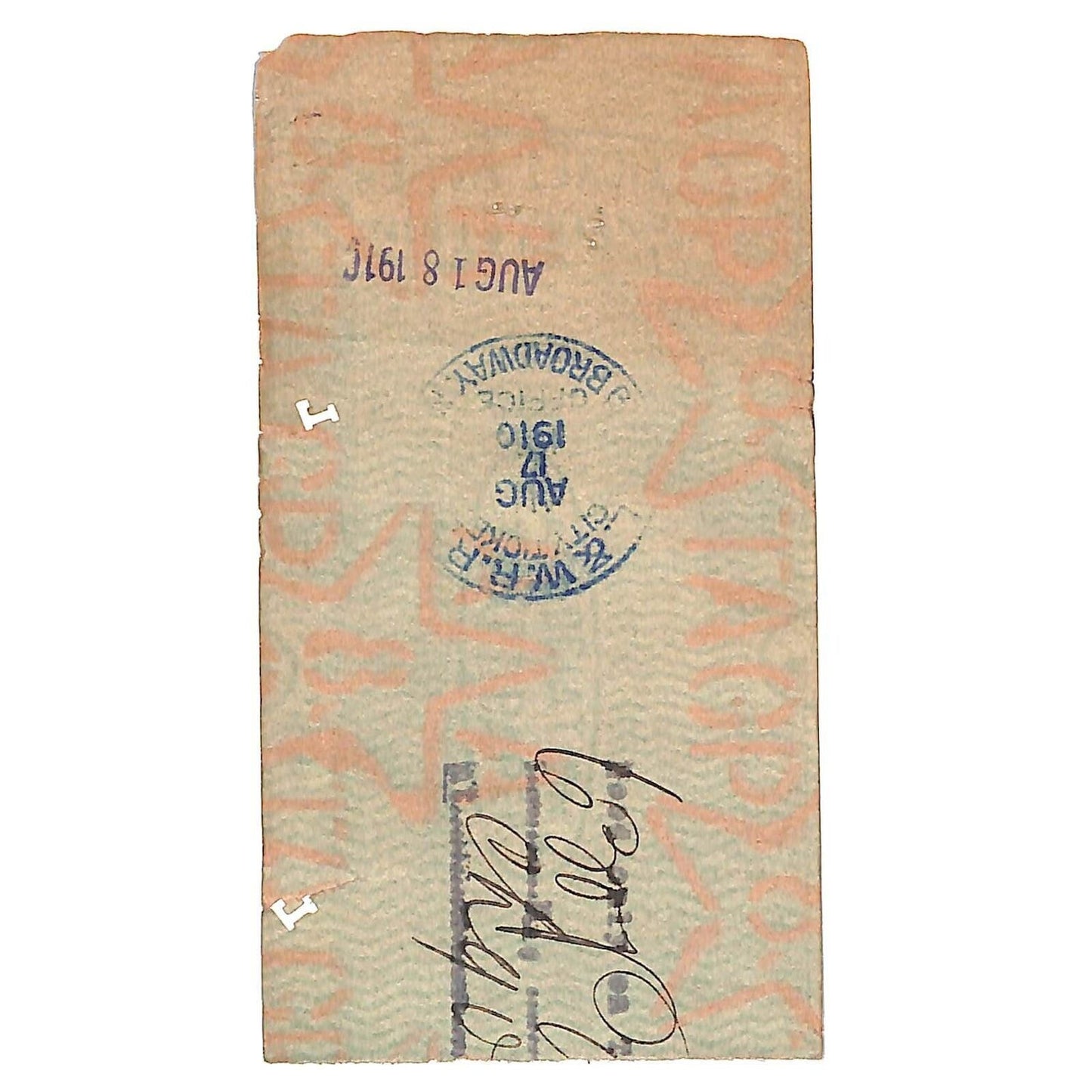 Delaware Lackawanna & Western Railroad Ticket 1910