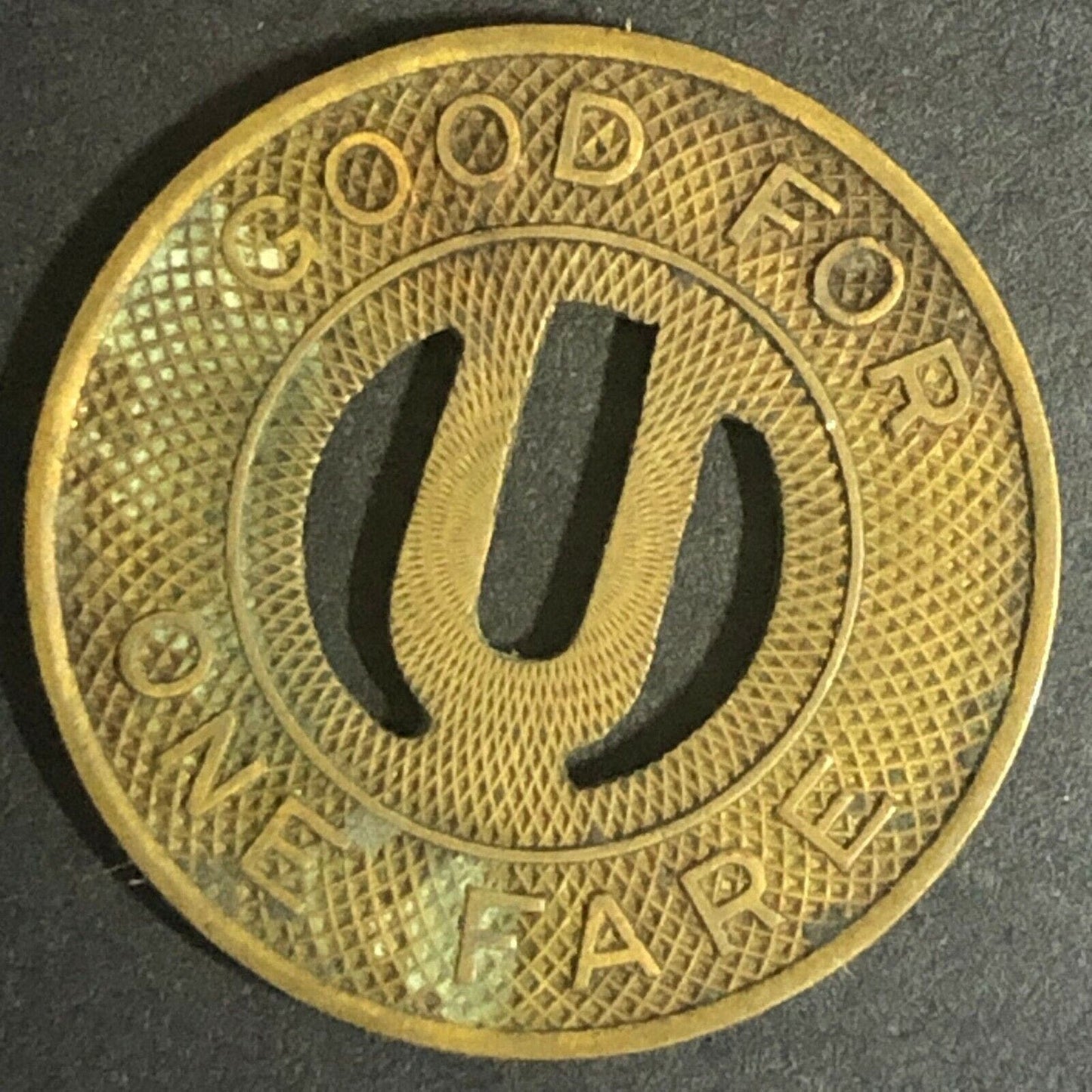 c1930-40's 22mm United Suburban Bus Lines Brass G/F Brass Token Grandville, MI