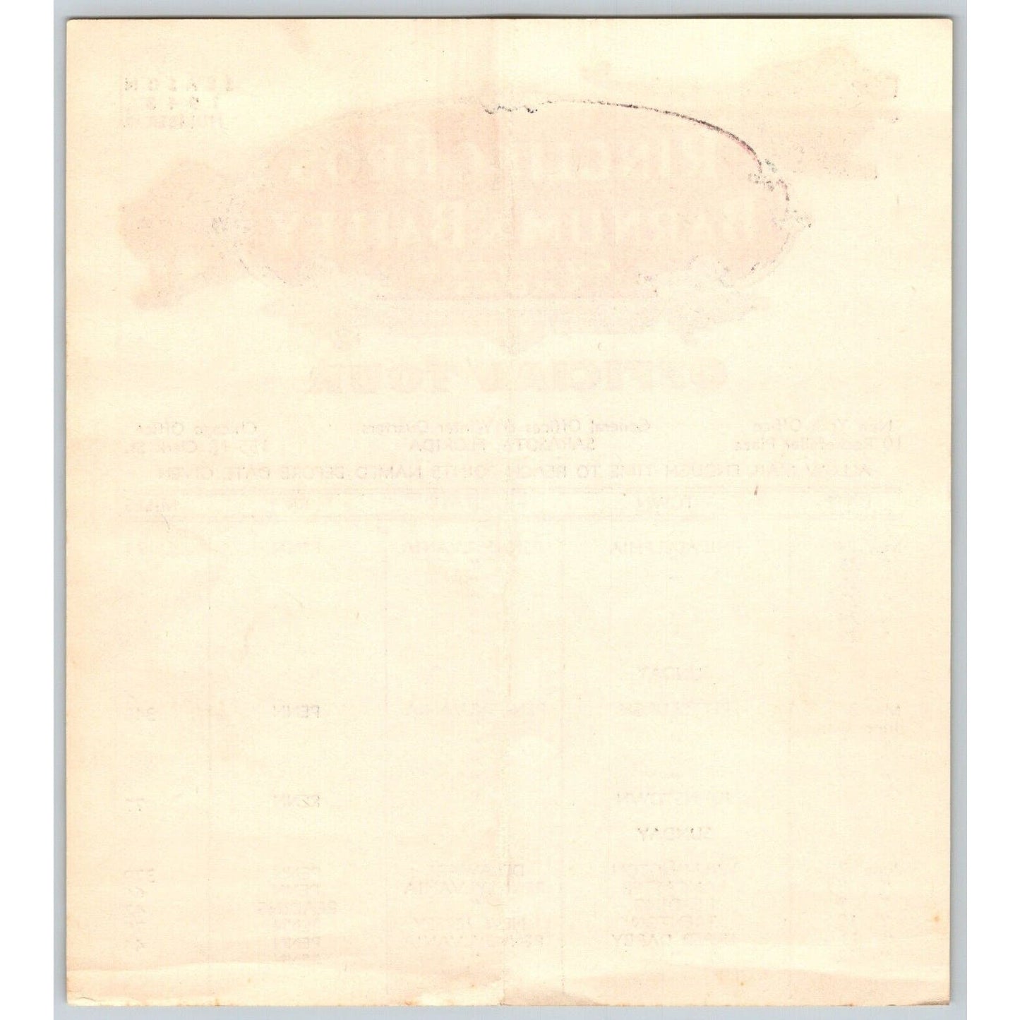 1948 Ringling Bros Barnum Bailey Circus Route Card Philadelphia Pittsburgh