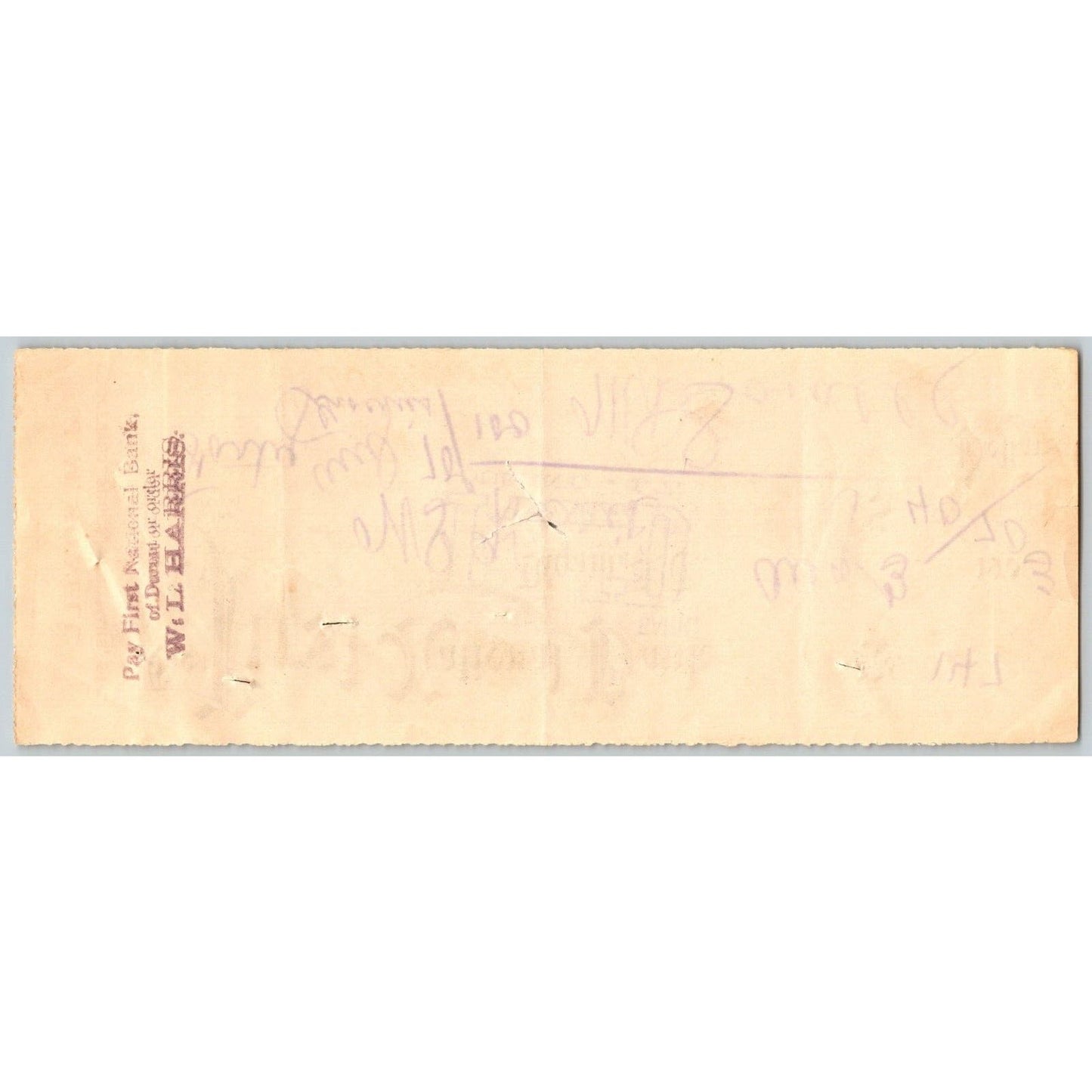 Durant, OK 1903 Indian Territory J.M. Sowell Groceries FNB Bank Check - Scarce