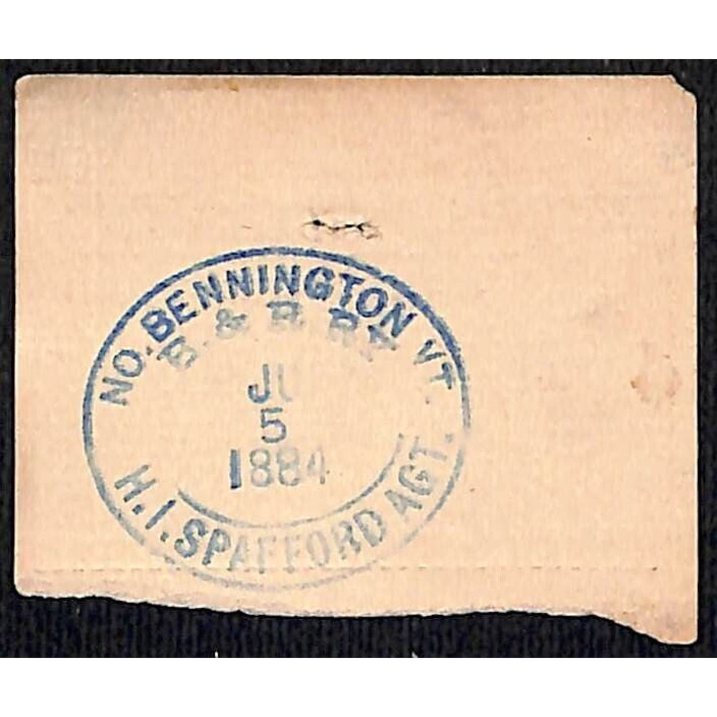 1884 Bennington & Rutland, Troy & Boston Railroad Ticket to Troy NY #6890 Scarce