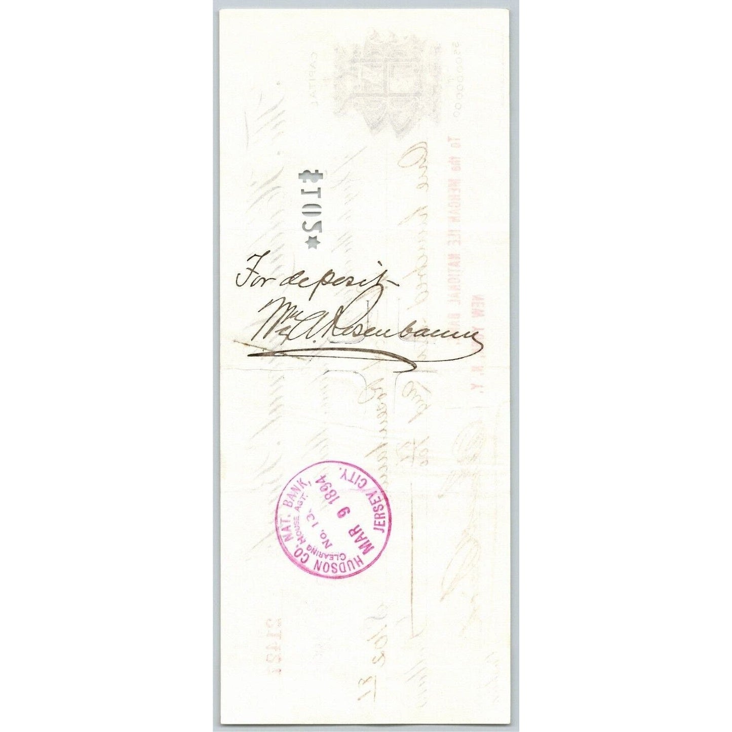 Helena National Bank Montana / Mercantile Bank NY 1894 - VGC