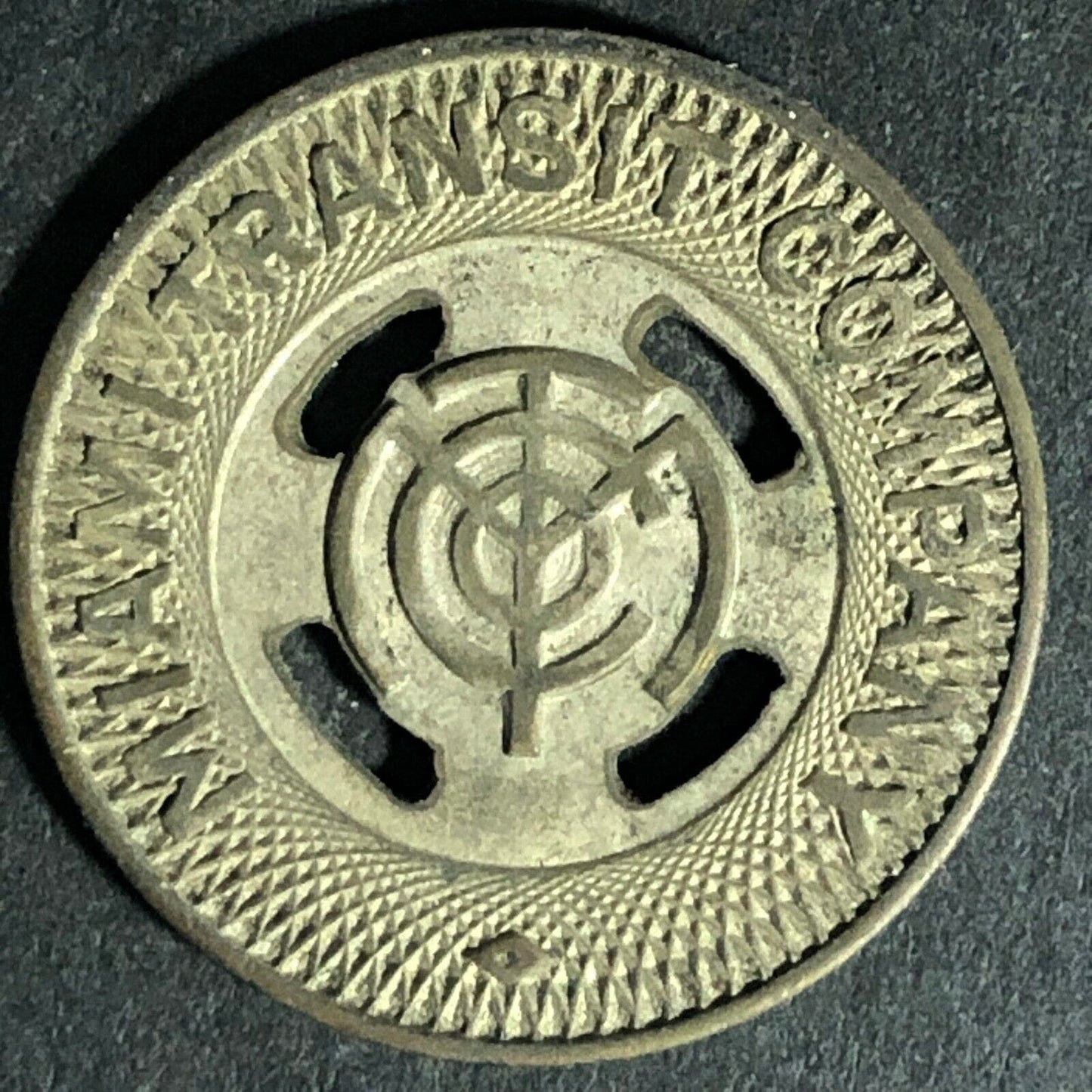 Vintage "Miami Transit Co." "MTC" Token 23mm // c1938