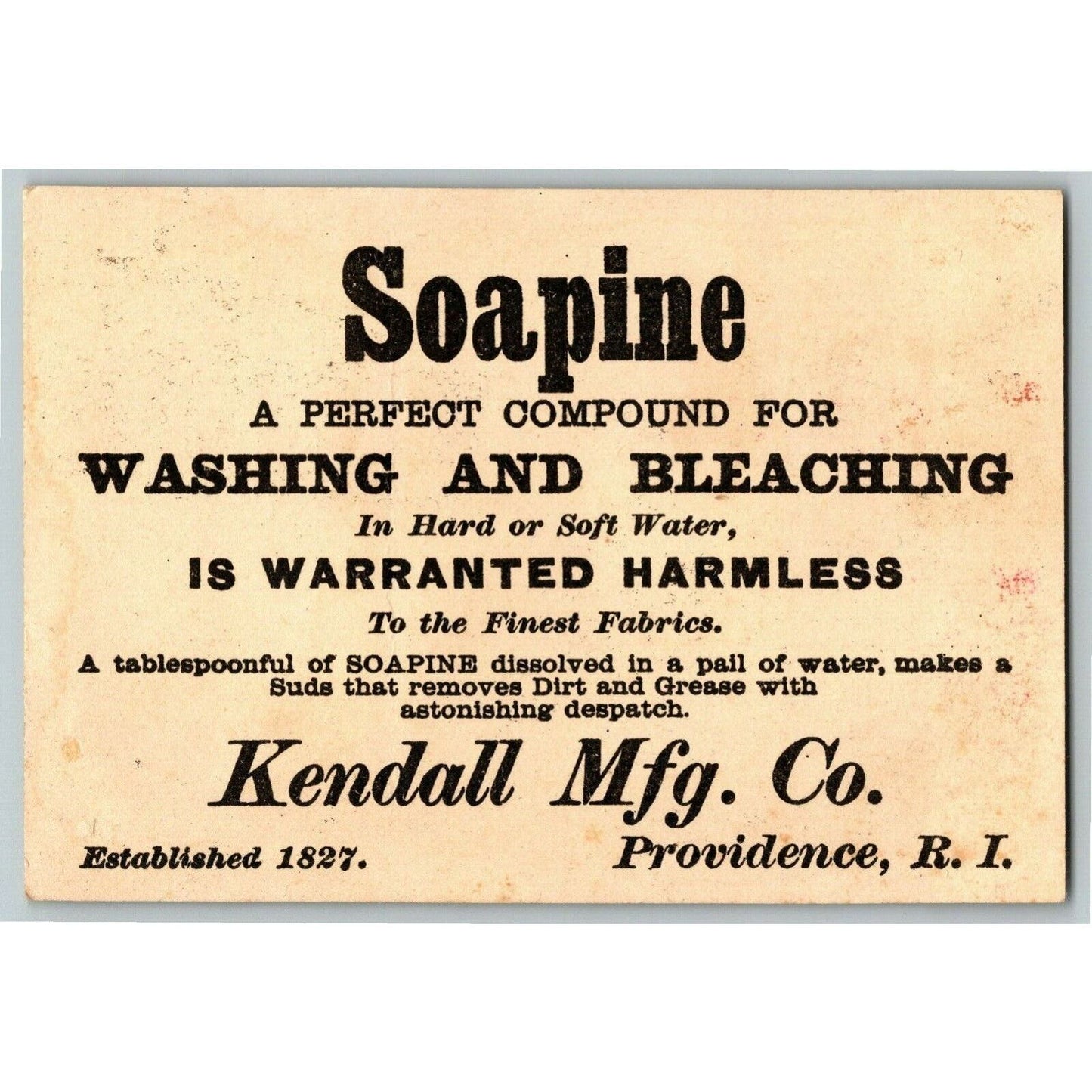 Victorian Trade Card - Soapine Coal Burning Train About to Hit Man on Track