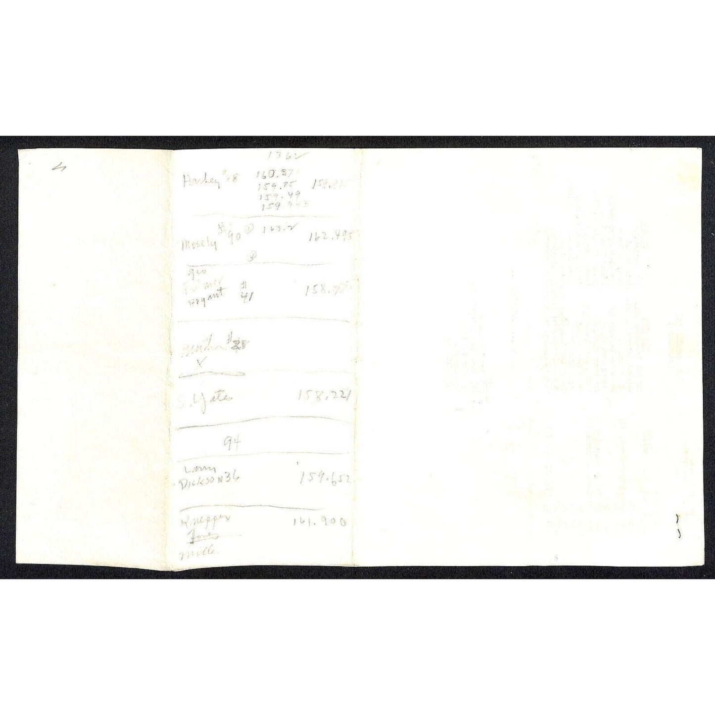 1968 Indy 500 Indianapolis Motor Speedway Garage List - 2pp Legal Size Sheet