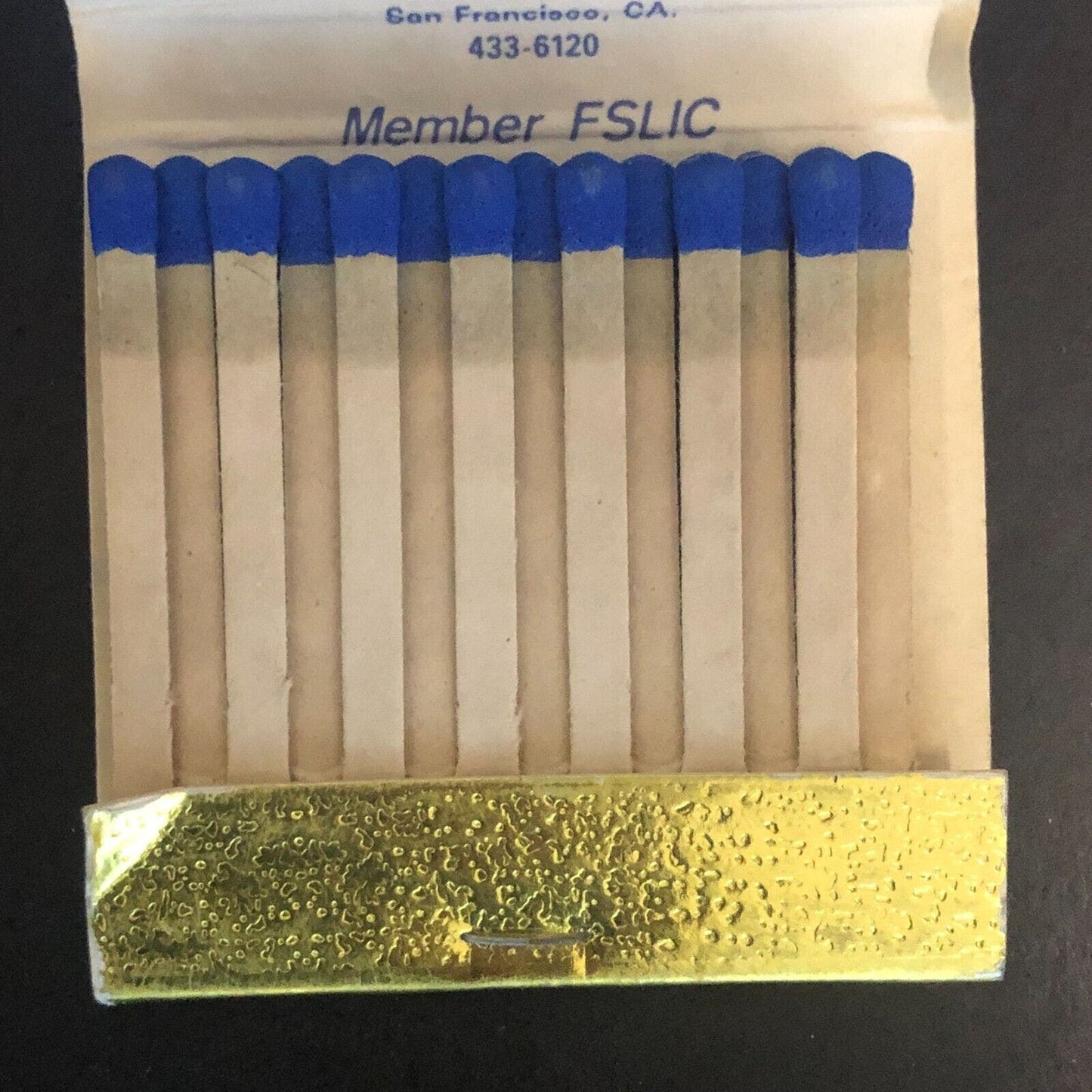 Home Federal Savings and Loan Association San Francisco Full Matchbook c1975-85