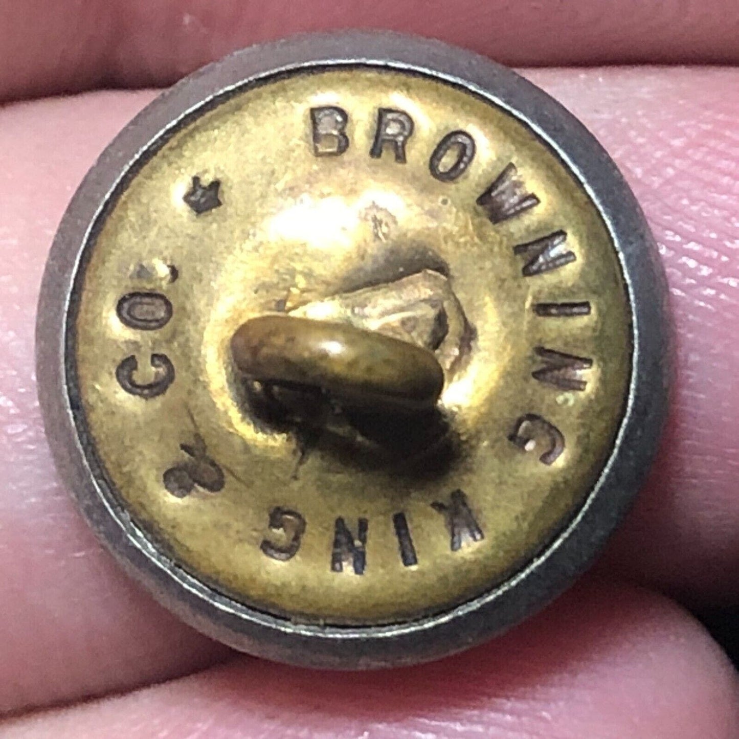 BR&P Brass Uniform Button 1/2" Browning King Co. Scarce