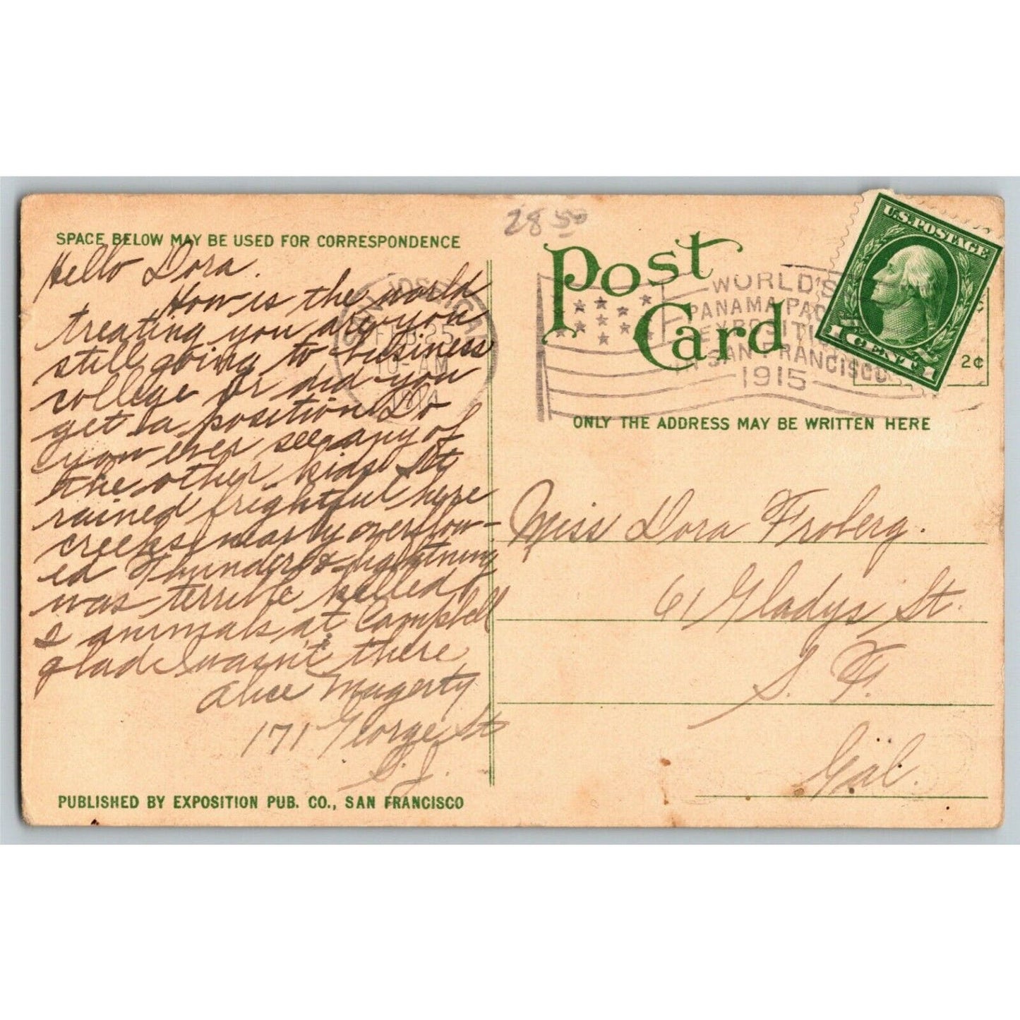 Vintage Postcard 1915 Panama Pacific Exposition "Progress Bids Commerce" (1)