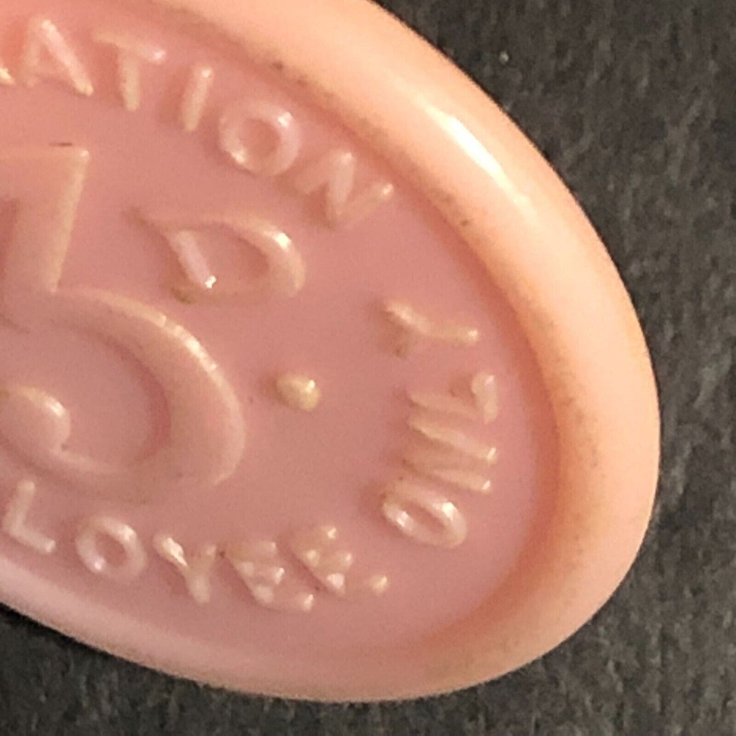 Nottingham Corporation Transport Plastic Pink 3D 22mm c1950's-60's