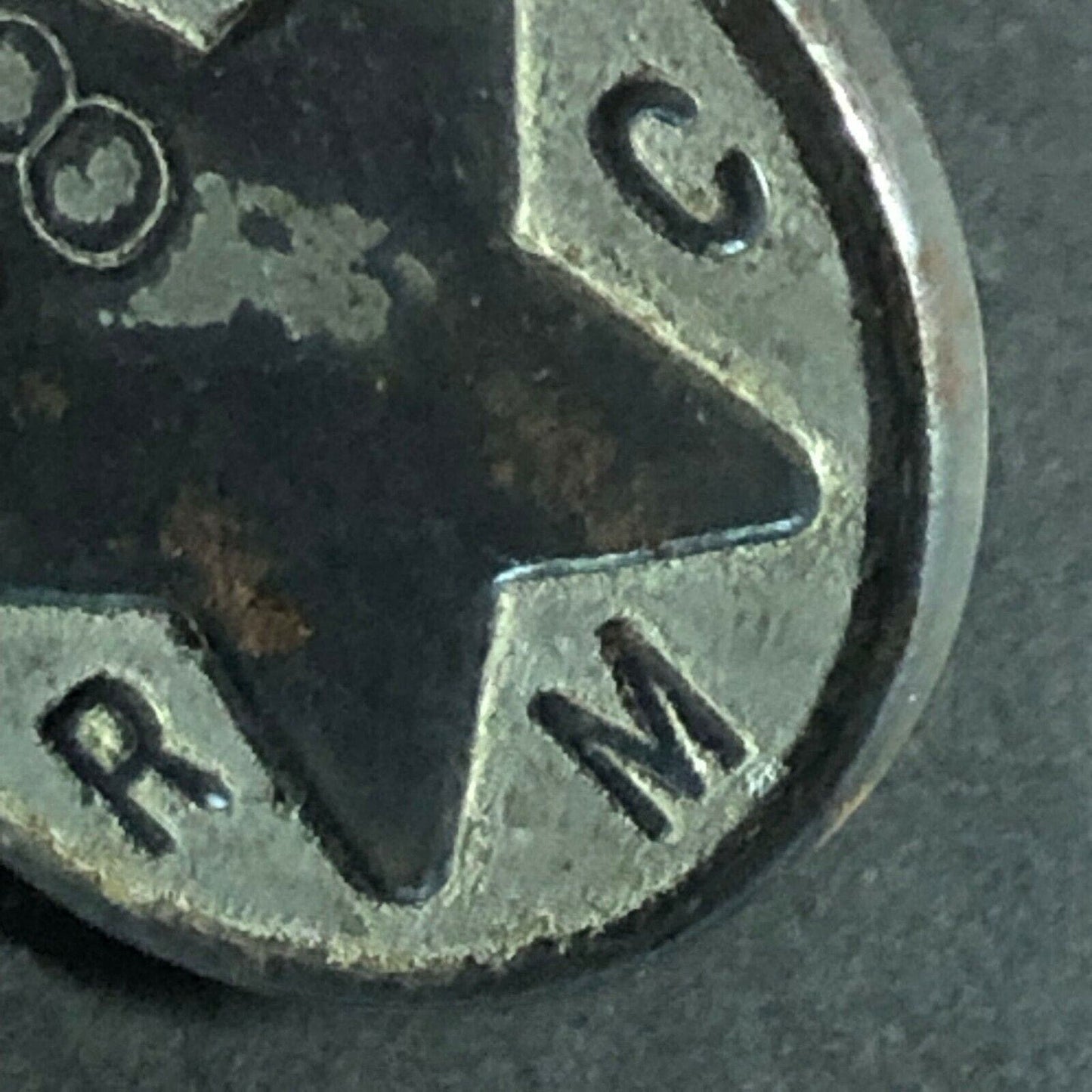 Vintage 22mm Plated Brass? "RMC Large Star Free Play" - Token