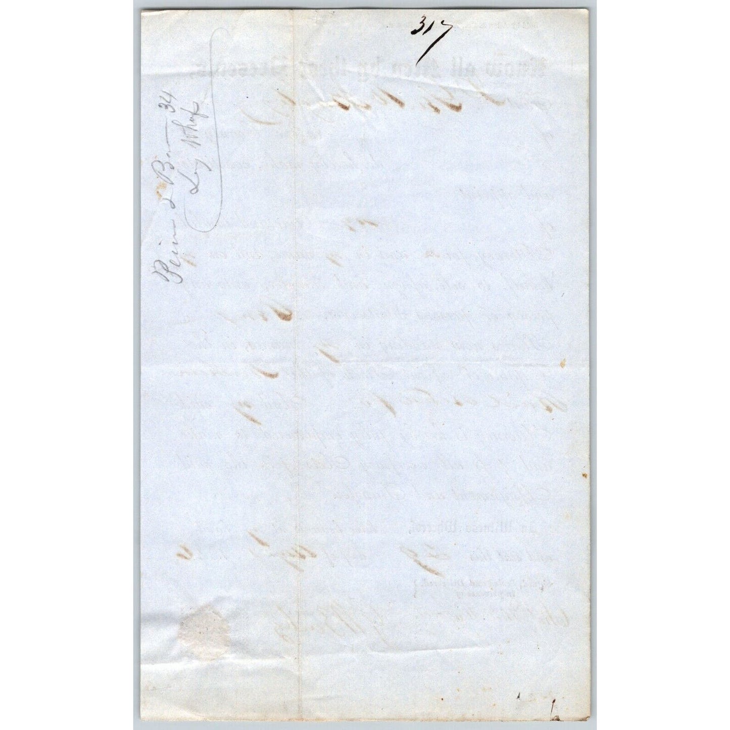 1846 Boston MA Power of Attorney re: Northern Railroad Stock George W. Bagby