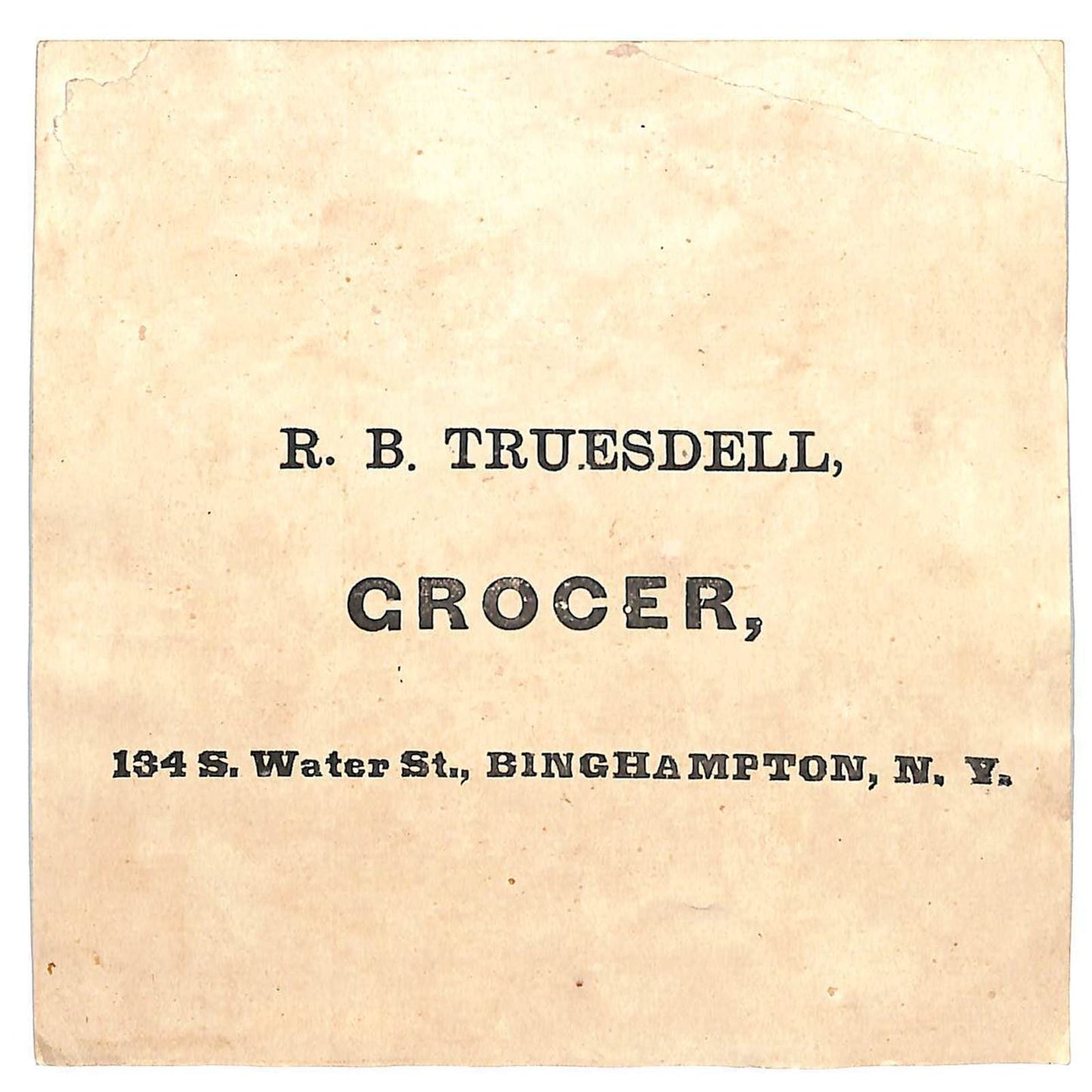 Aldean Fruit Vinegar R.B. Truesdell Grocer Lg. Victorian Trade Card Binghampton