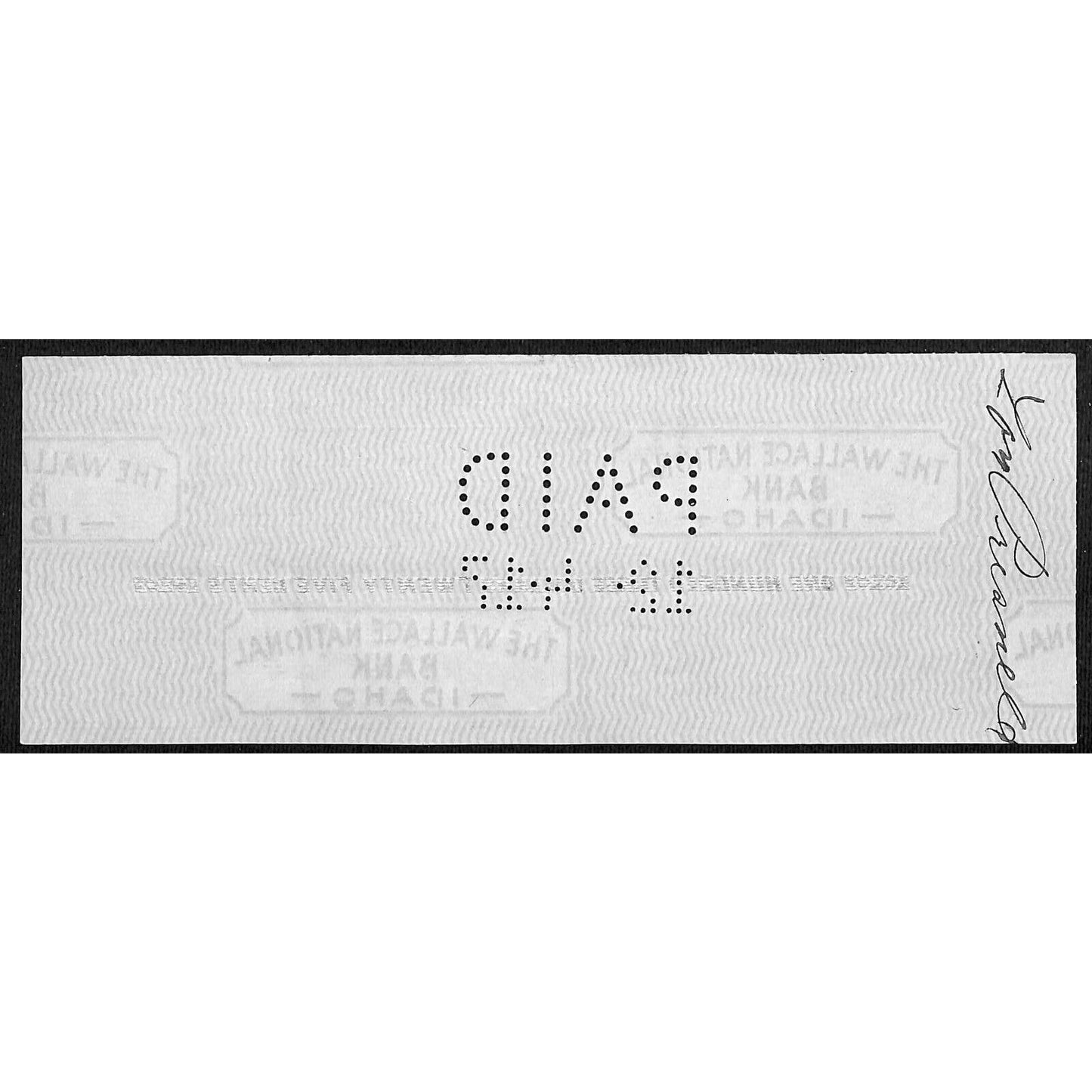 1917 Wallace, Idaho Amazon-Manhattan Mining Co. $103 Bank Check w/ Vignette
