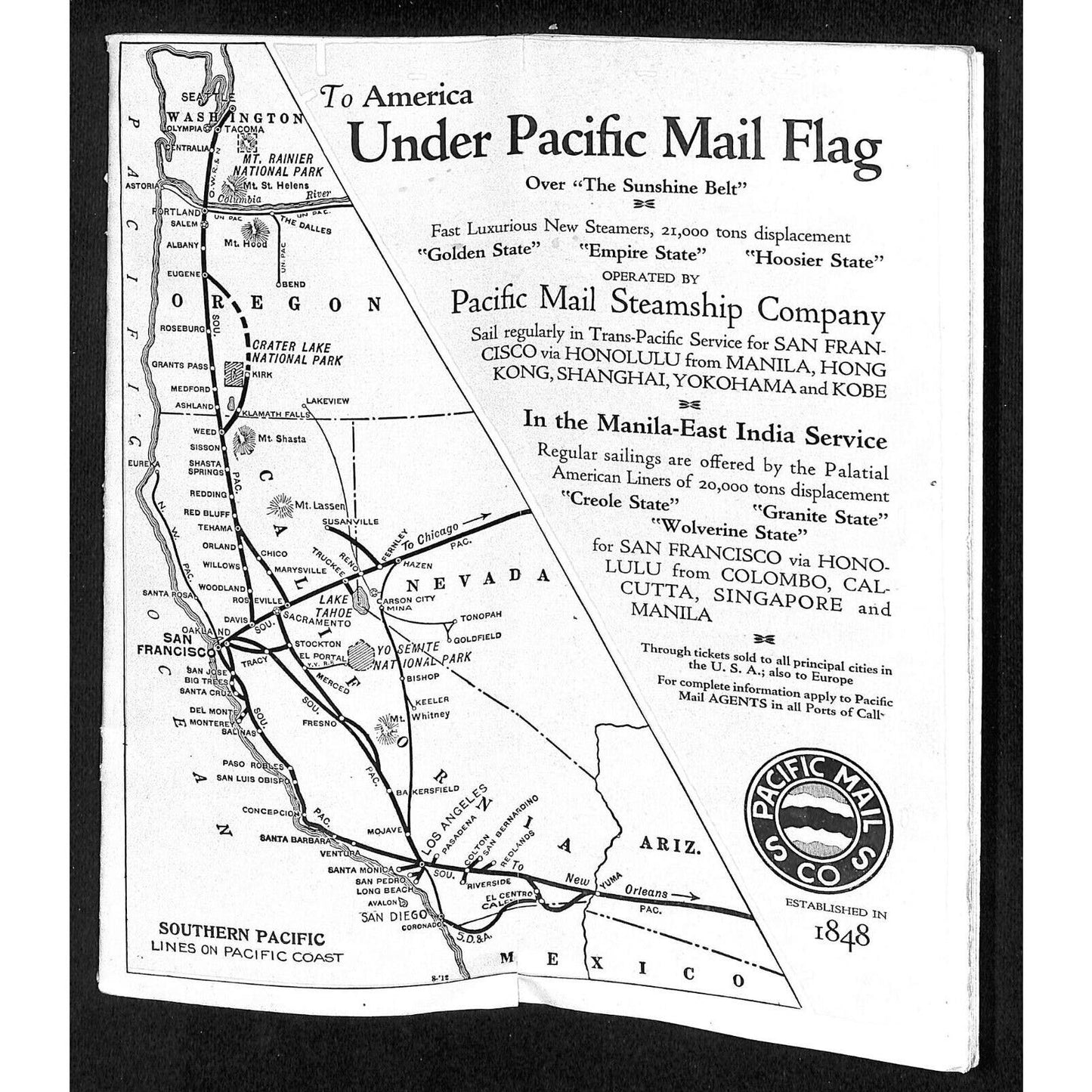 Across America Through San Francisco via Southern Pacific 1921 RR Brochure 28pp
