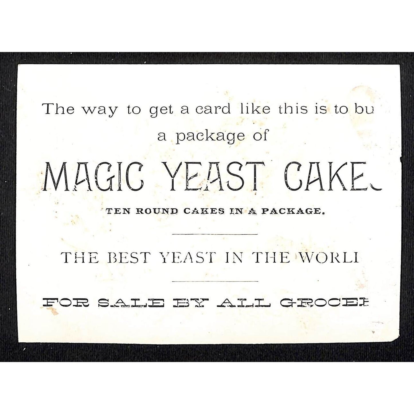 Magic Yeast Cakes Victorian Trade Card - Floral Mixed Flowers