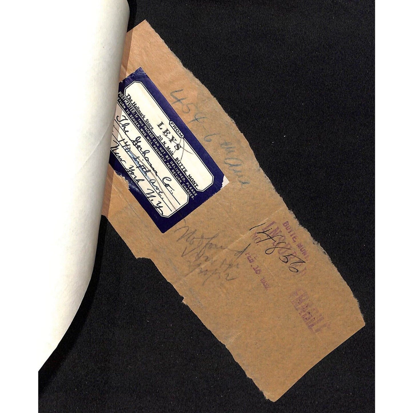 Gorham Company Silver to "Leys" Jewelers Butte, MT 1932 w/ Mailing Label