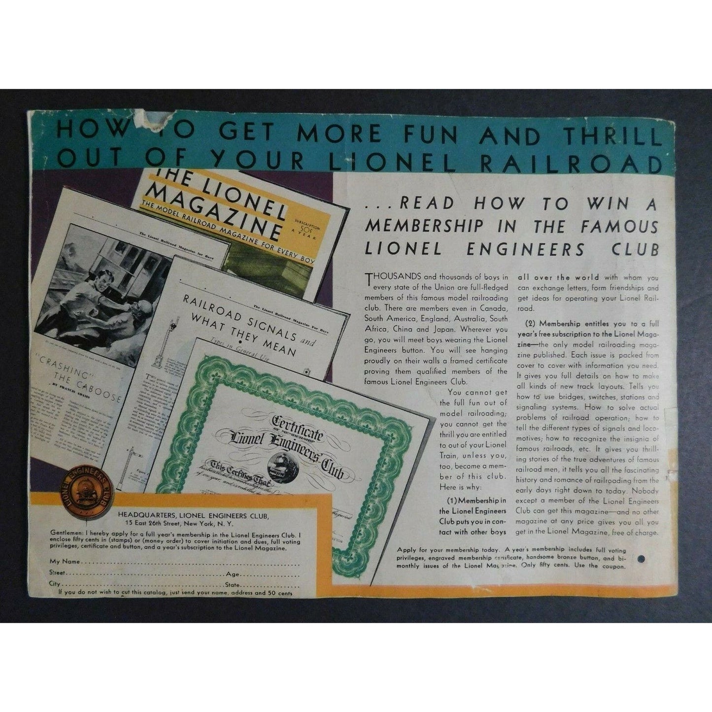 Scarce Original 1932 Lionel Electric Trains Catalog 50 pg. VGC Gary Nelson Coll.