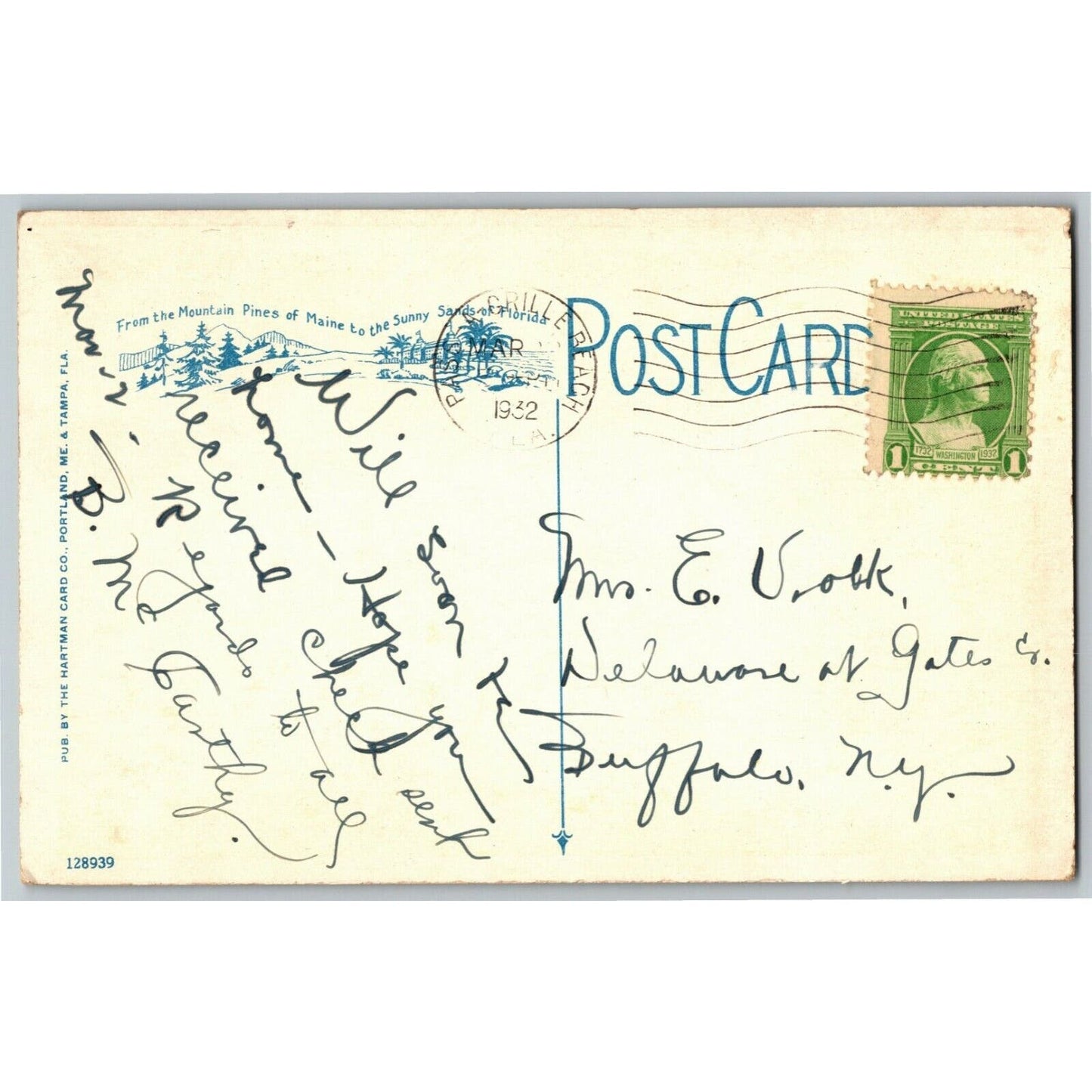 Hotel Rolyat Court, St. Petersburg, FLA - Vintage Postcard - Posted 1932