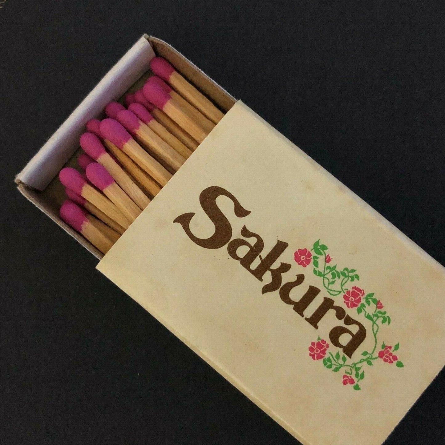 c1980's Wooden Matchboxes / Matchbooks "Sakura" Restaurant Westport, CT