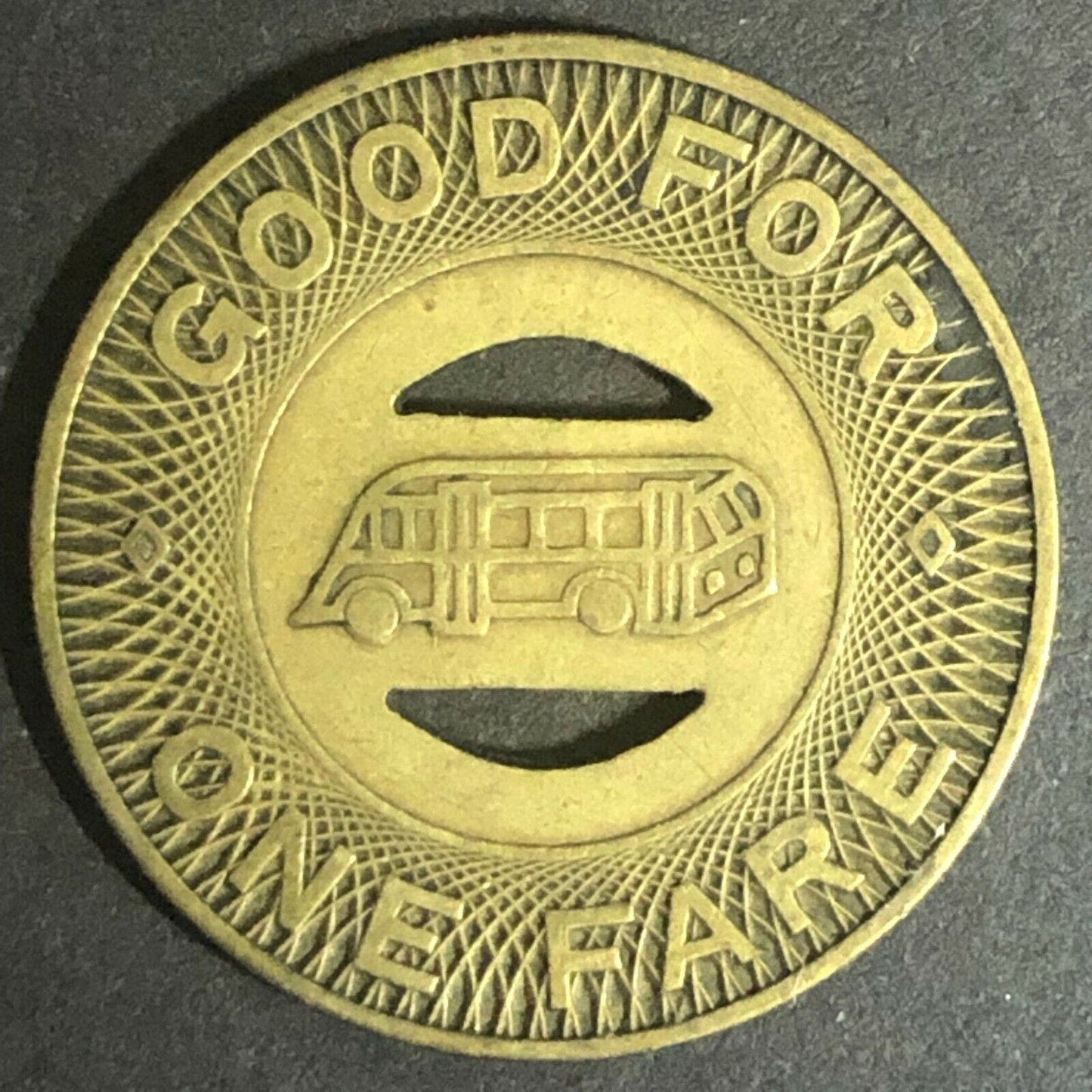 c1940's 22mm Chicago & Calumet District Transit Inc. Brass G/F One Fare Token