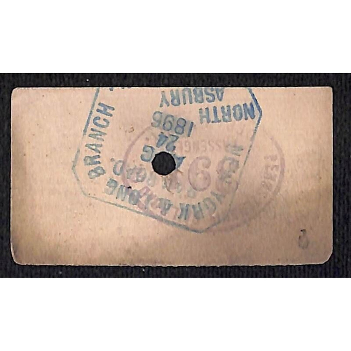 New York & Long Branch Railroad 1896 Ticket North Asbury Park - St. Louis, MO