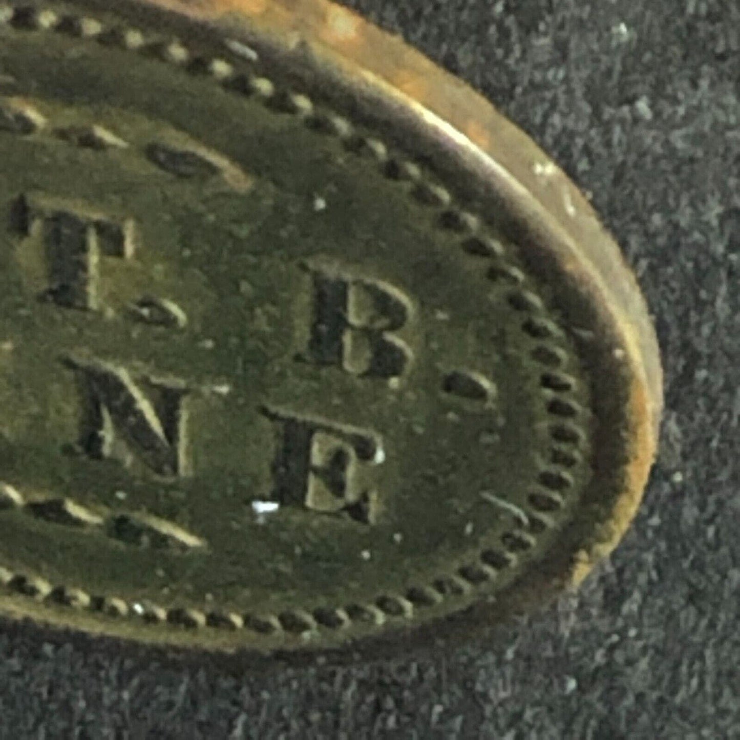 H.T.B. Line (Hill Top Bus Line Beaver Falls, PA) Brass 15¢ Token 18mm - c1937