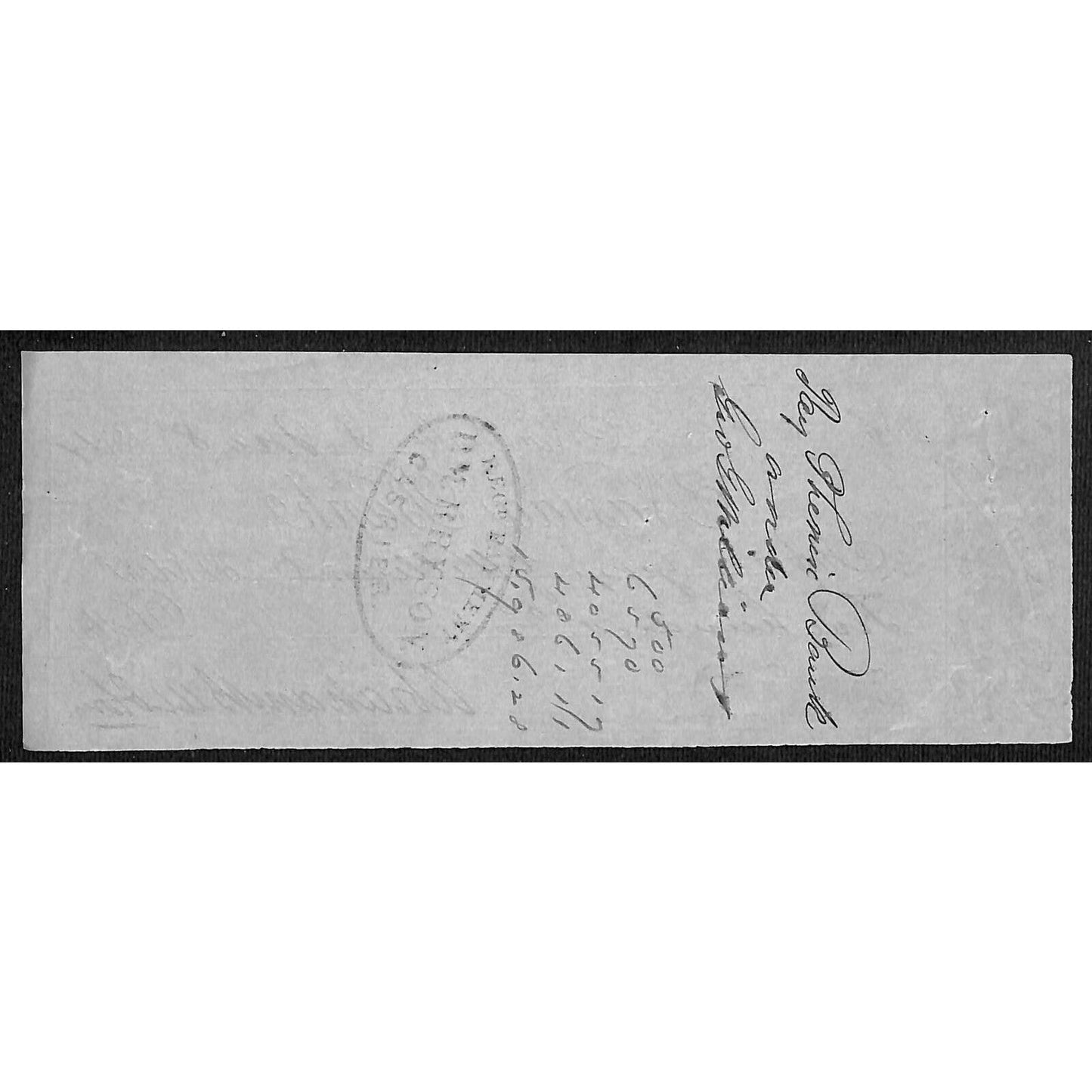 "Nassau Bank" 1854 Bank Check (New York) $500 Scarce