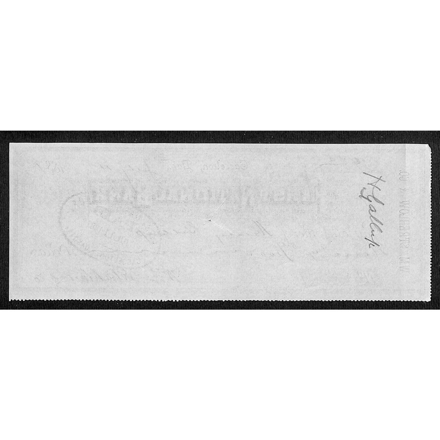 Casselton, Dakota (Territory) First National $9.55 Bank Check Strehlow & Co 1887